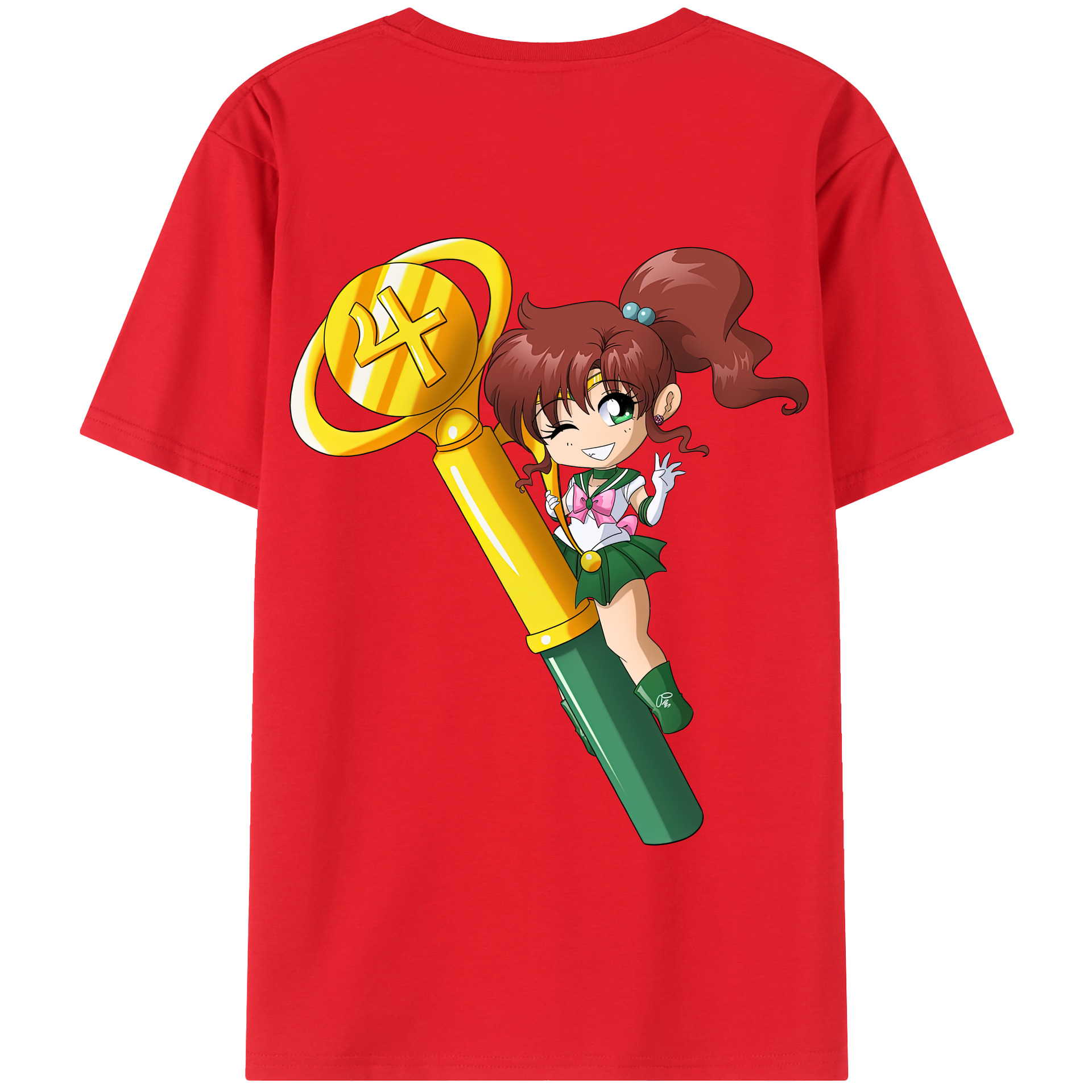 （画像用） 美少女戦士セーラームーン 木野 まこと きの まこと Sailor Moon Kino Makoto （セーラージュピター；Sailor Jupiter） 綿100％半袖Tシャツ（背面プリント）