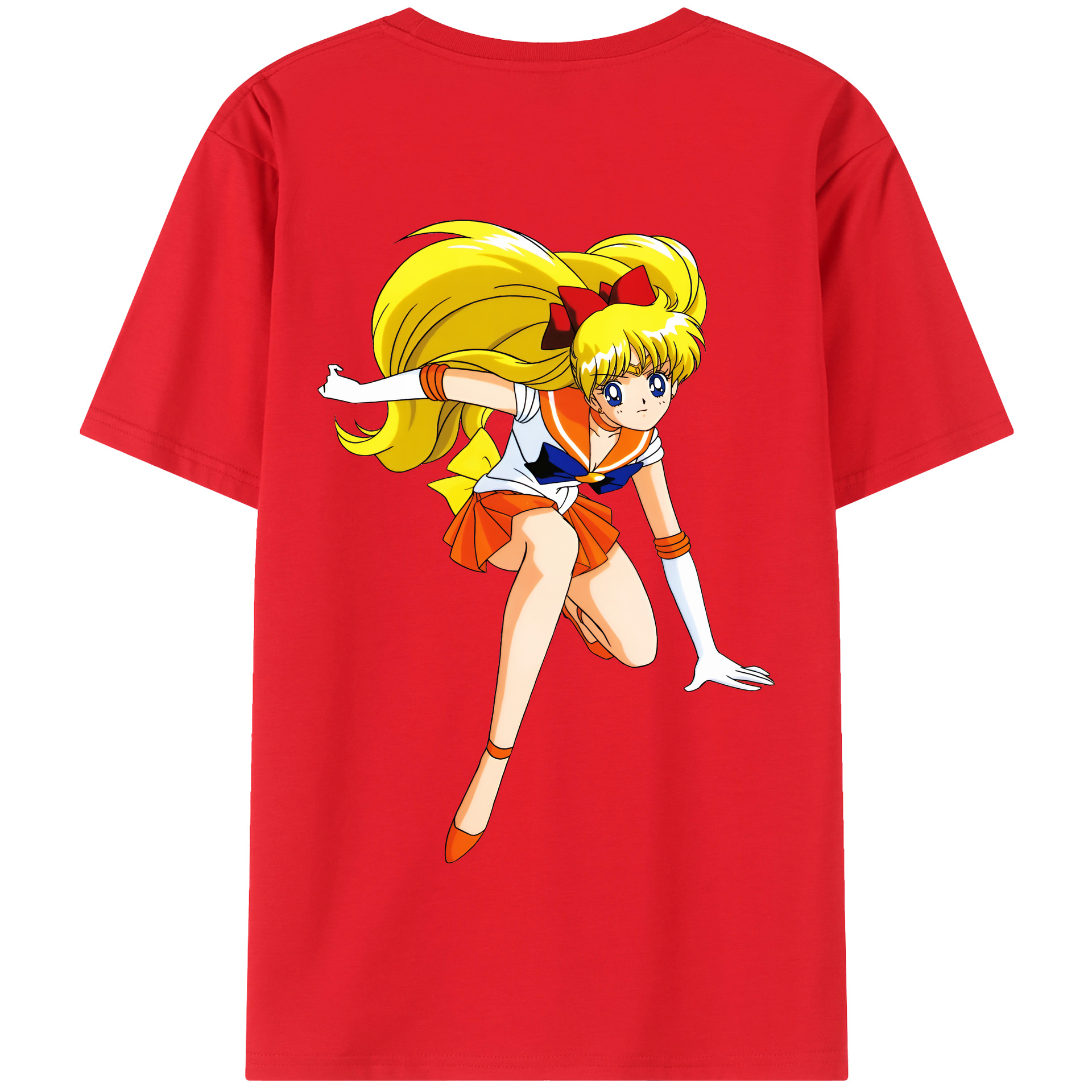 （画像用） 美少女戦士セーラームーン 愛野 美奈子 あいの みなこ Sailor Moon Aino Minako 綿100％半袖Tシャツ（背面プリント）