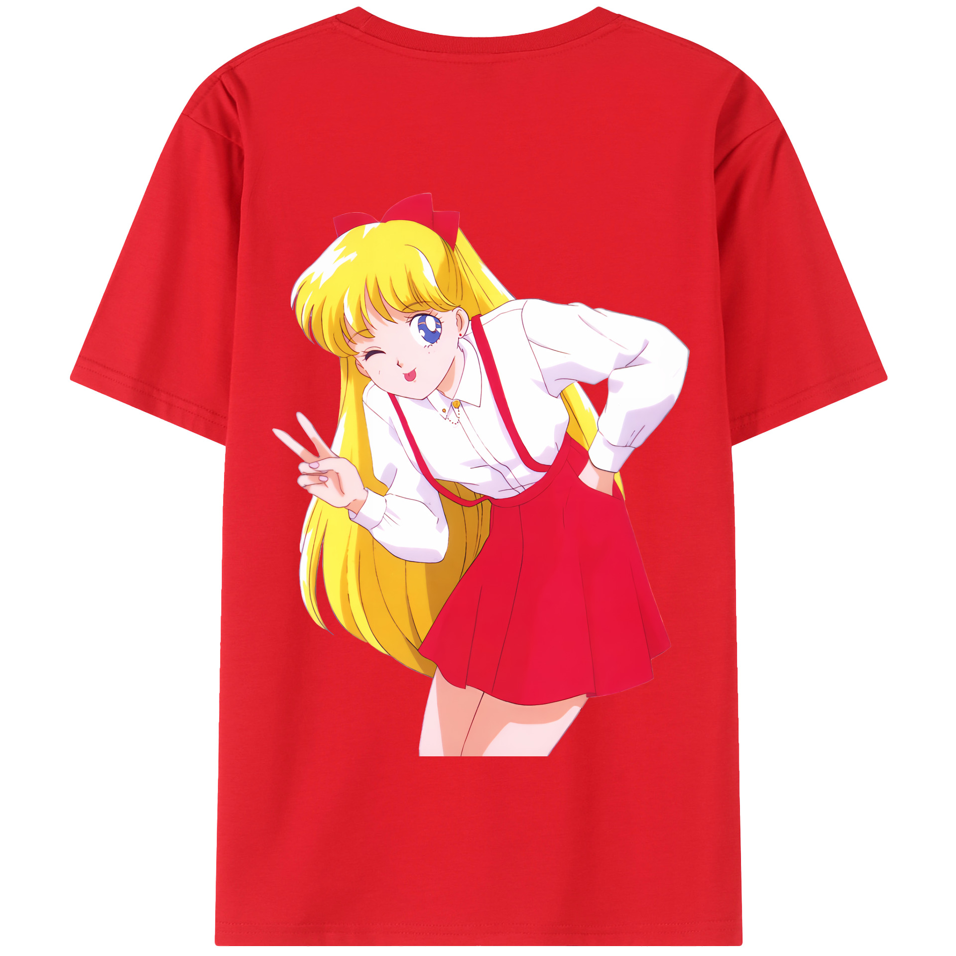 （画像用） 美少女戦士セーラームーン 愛野 美奈子 あいの みなこ Sailor Moon Aino Minako 綿100％半袖Tシャツ（背面プリント）