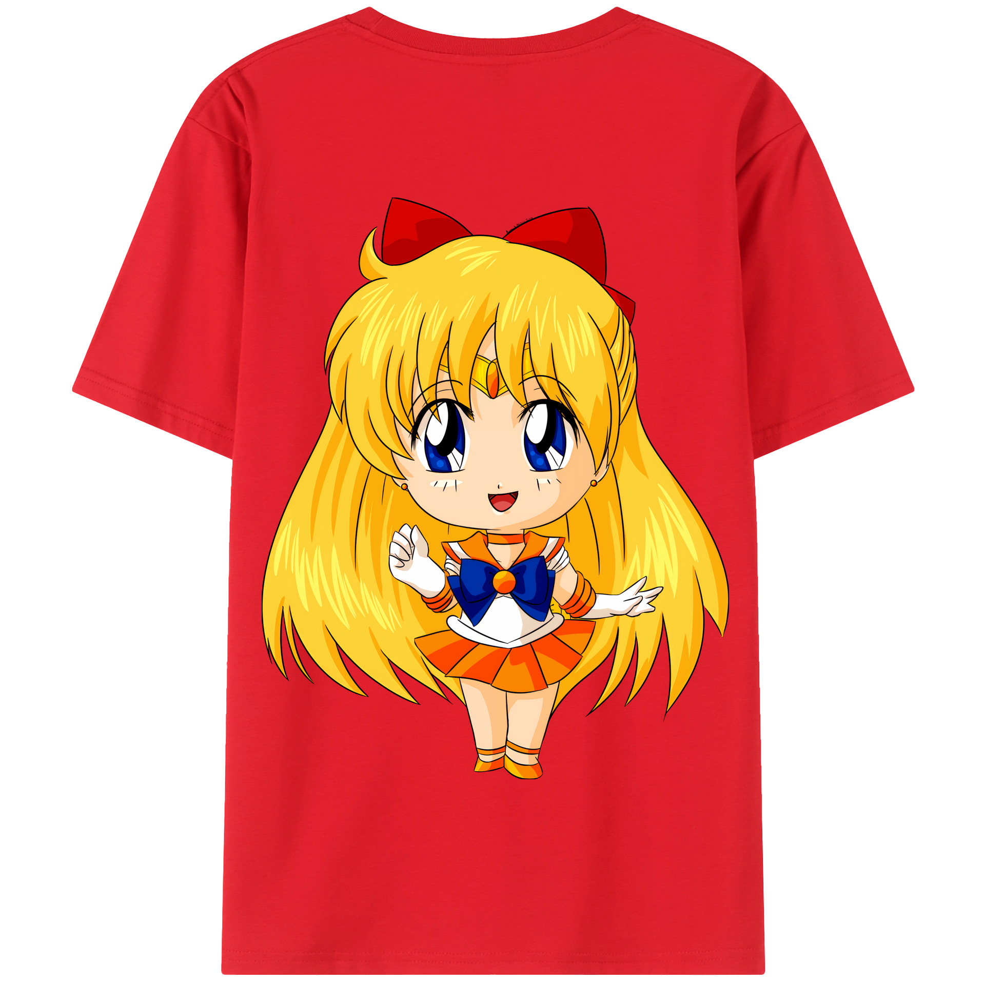 （画像用） 美少女戦士セーラームーン 愛野 美奈子 あいの みなこ Sailor Moon Aino Minako 綿100％半袖Tシャツ（背面プリント）