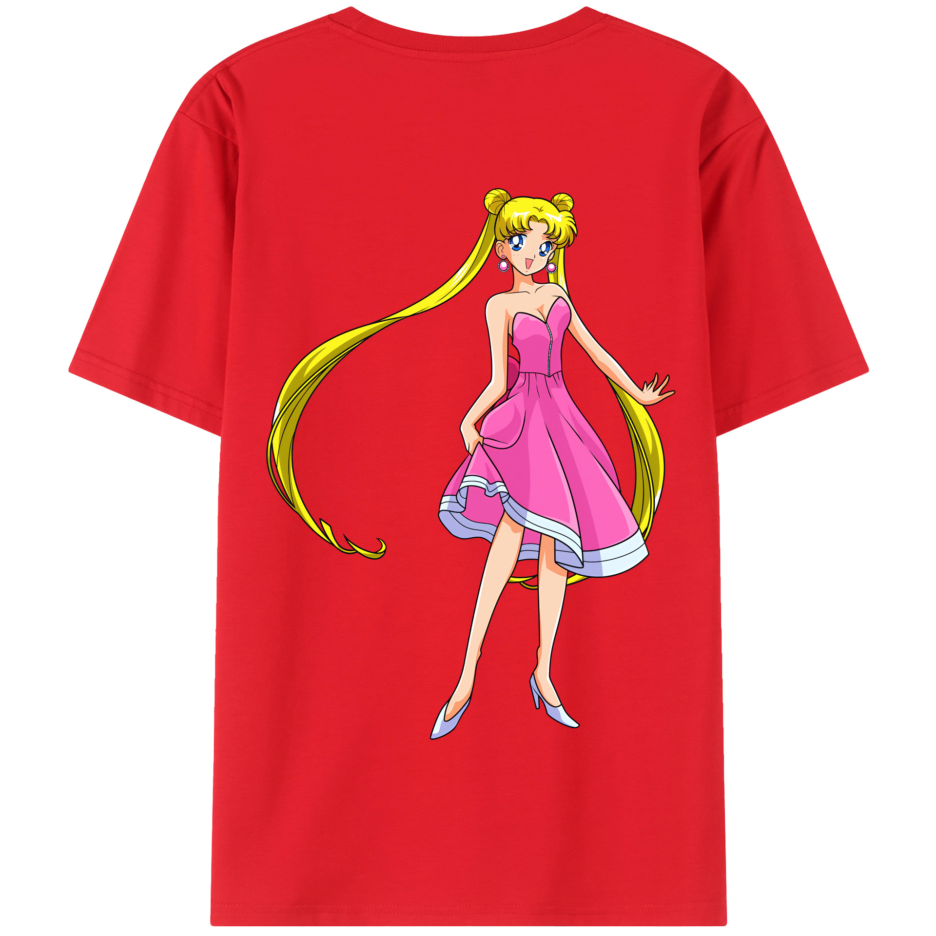 （画像用） 美少女戦士セーラームーン 愛野 美奈子 あいの みなこ Sailor Moon Aino Minako 綿100％半袖Tシャツ（背面プリント）
