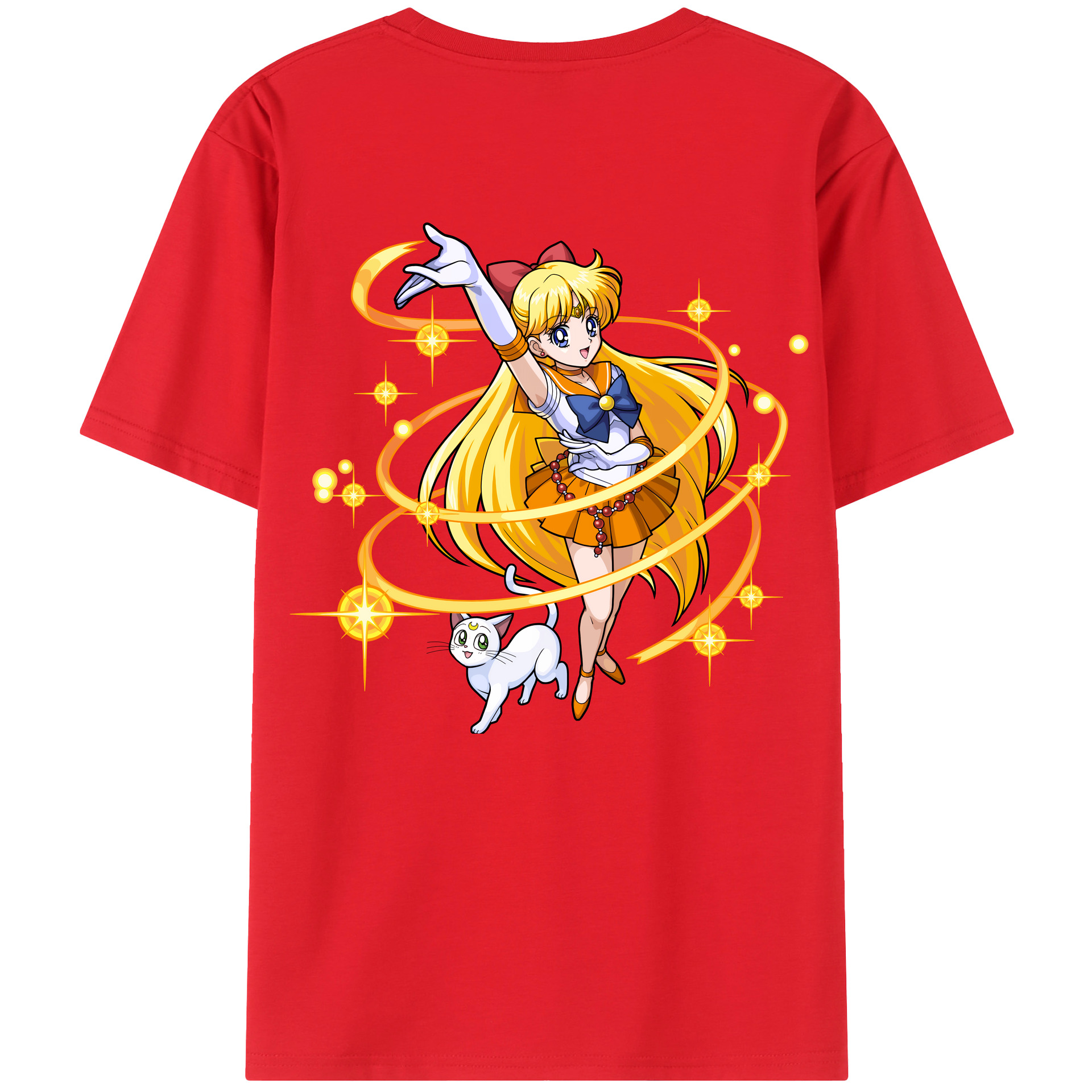 （画像用） 美少女戦士セーラームーン 愛野 美奈子 あいの みなこ Sailor Moon Aino Minako 綿100％半袖Tシャツ（背面プリント）