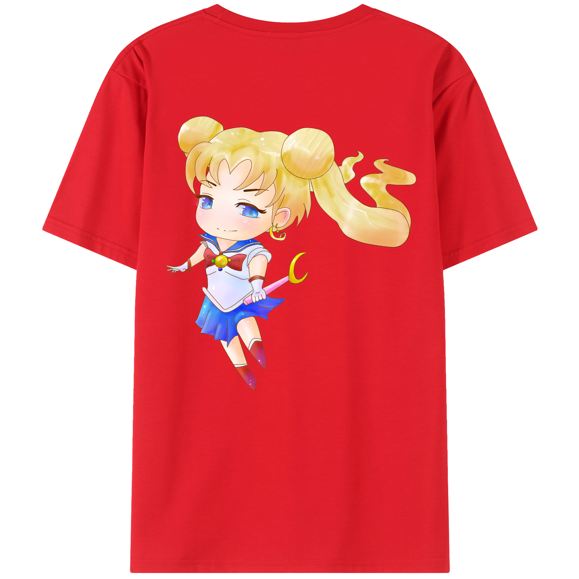 （画像用） 美少女戦士セーラームーン 愛野 美奈子 あいの みなこ Sailor Moon Aino Minako 綿100％半袖Tシャツ（背面プリント）