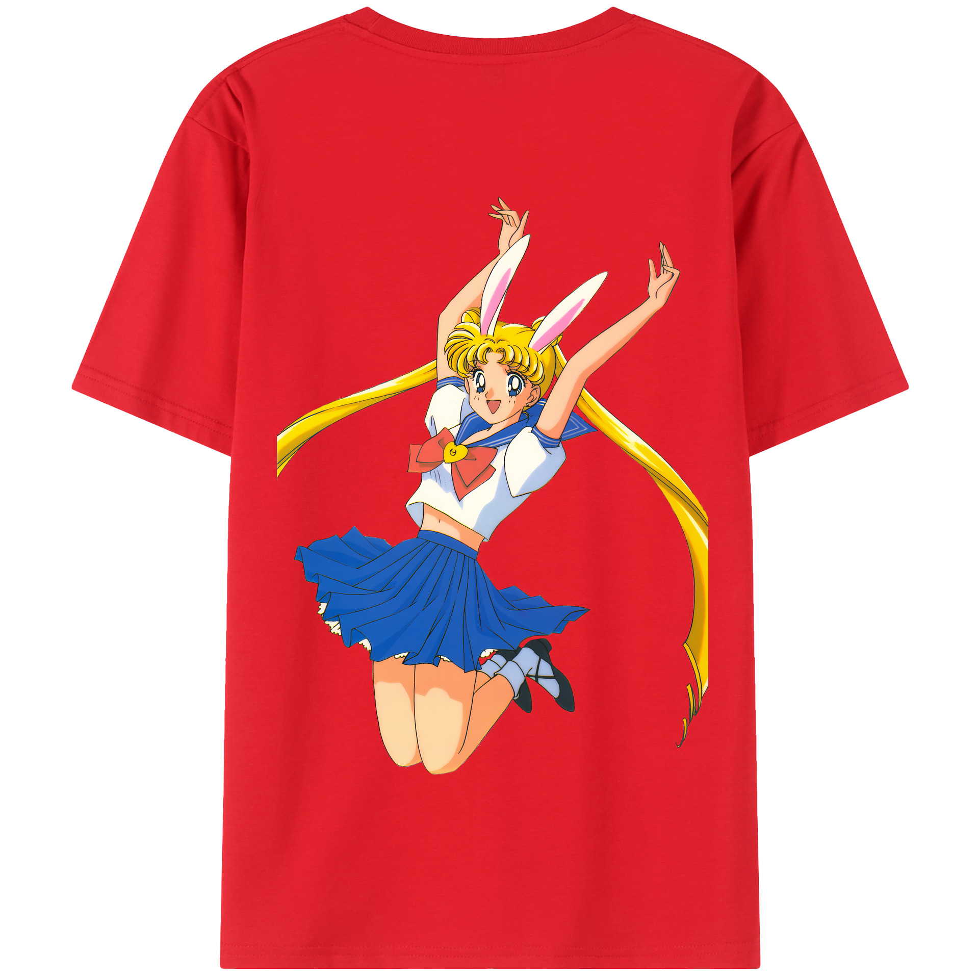 （画像用） 美少女戦士セーラームーン 愛野 美奈子 あいの みなこ Sailor Moon Aino Minako 綿100％半袖Tシャツ（背面プリント）