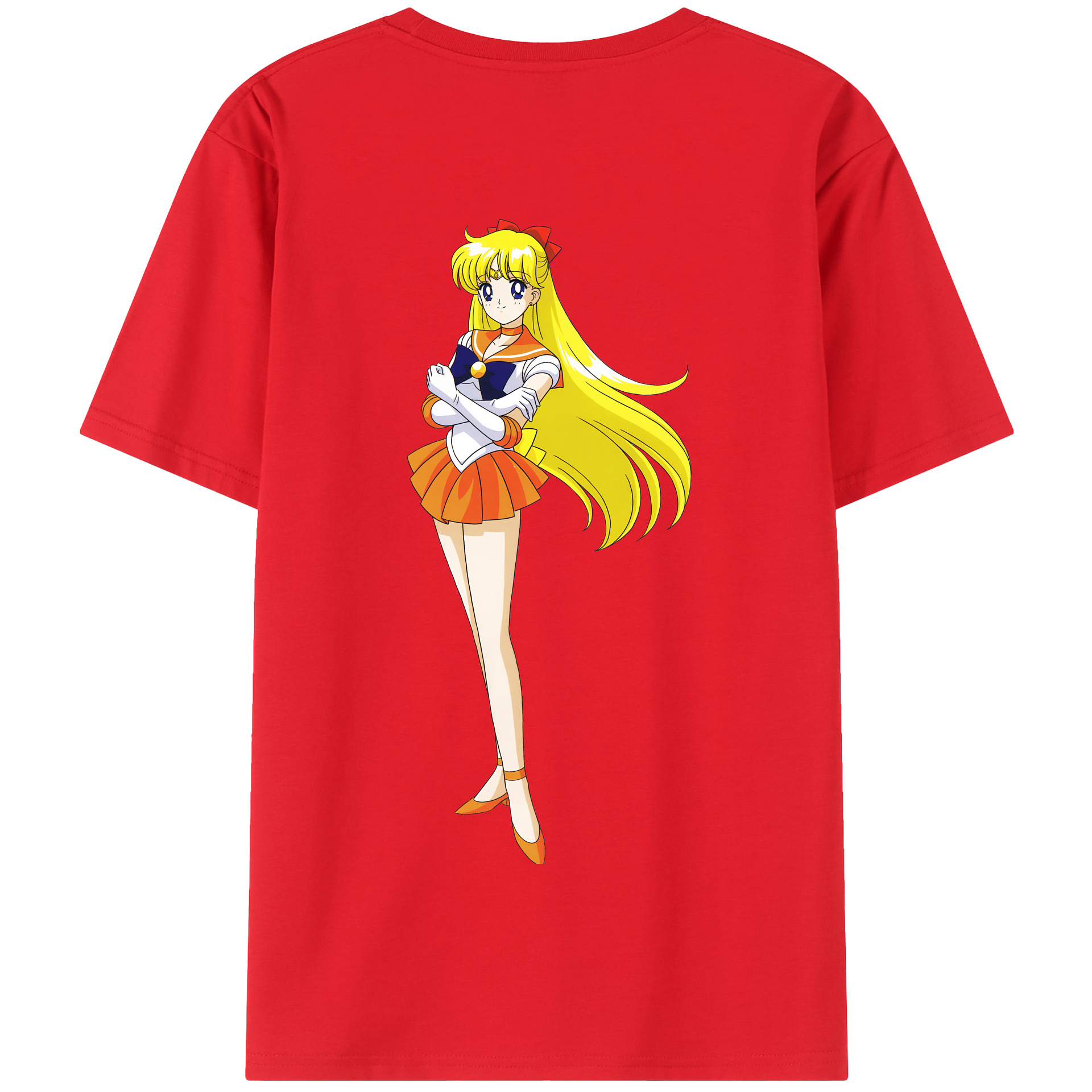 （画像用） 美少女戦士セーラームーン 愛野 美奈子 あいの みなこ Sailor Moon Aino Minako 綿100％半袖Tシャツ（背面プリント）