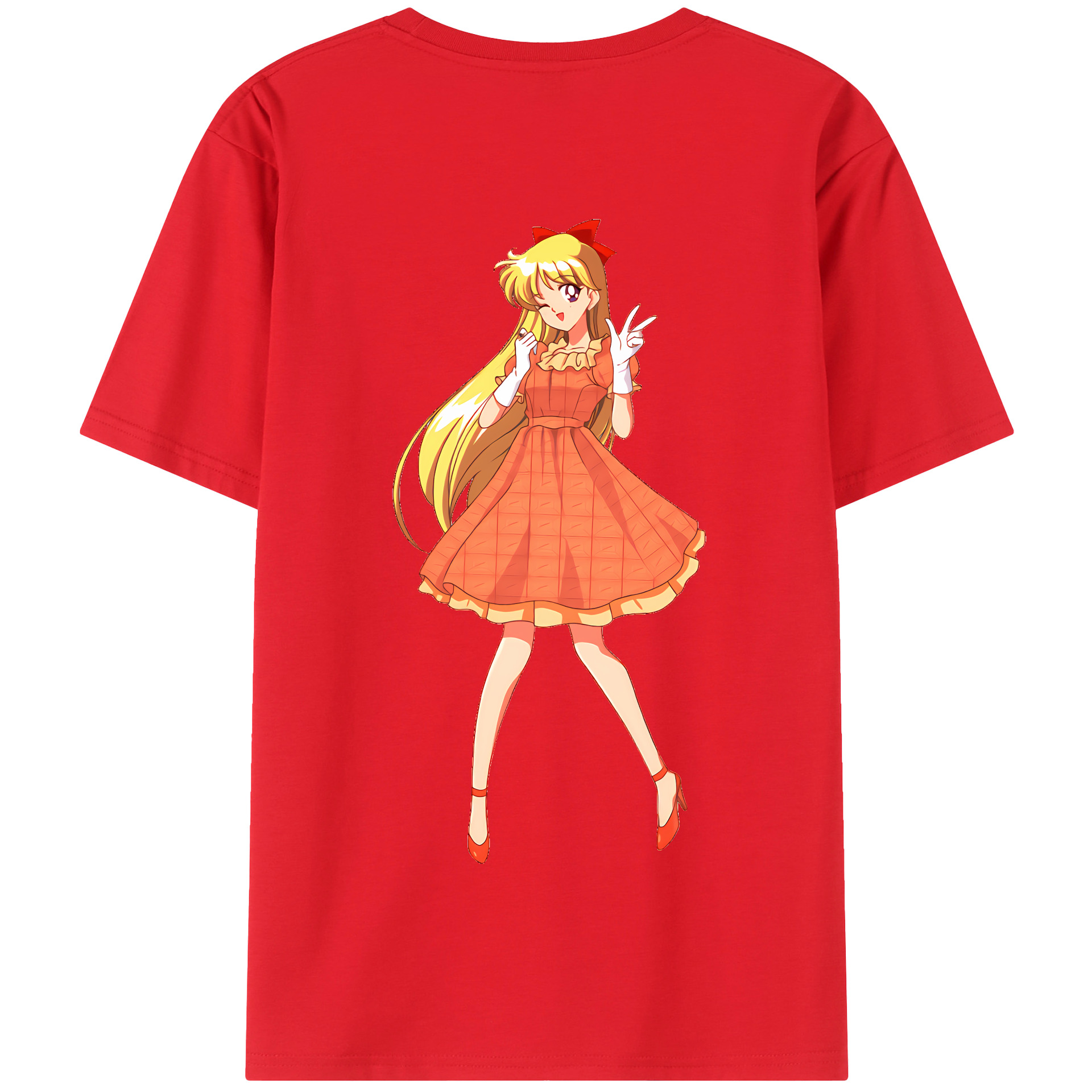 （画像用） 美少女戦士セーラームーン 愛野 美奈子 あいの みなこ Sailor Moon Aino Minako 綿100％半袖Tシャツ（背面プリント）