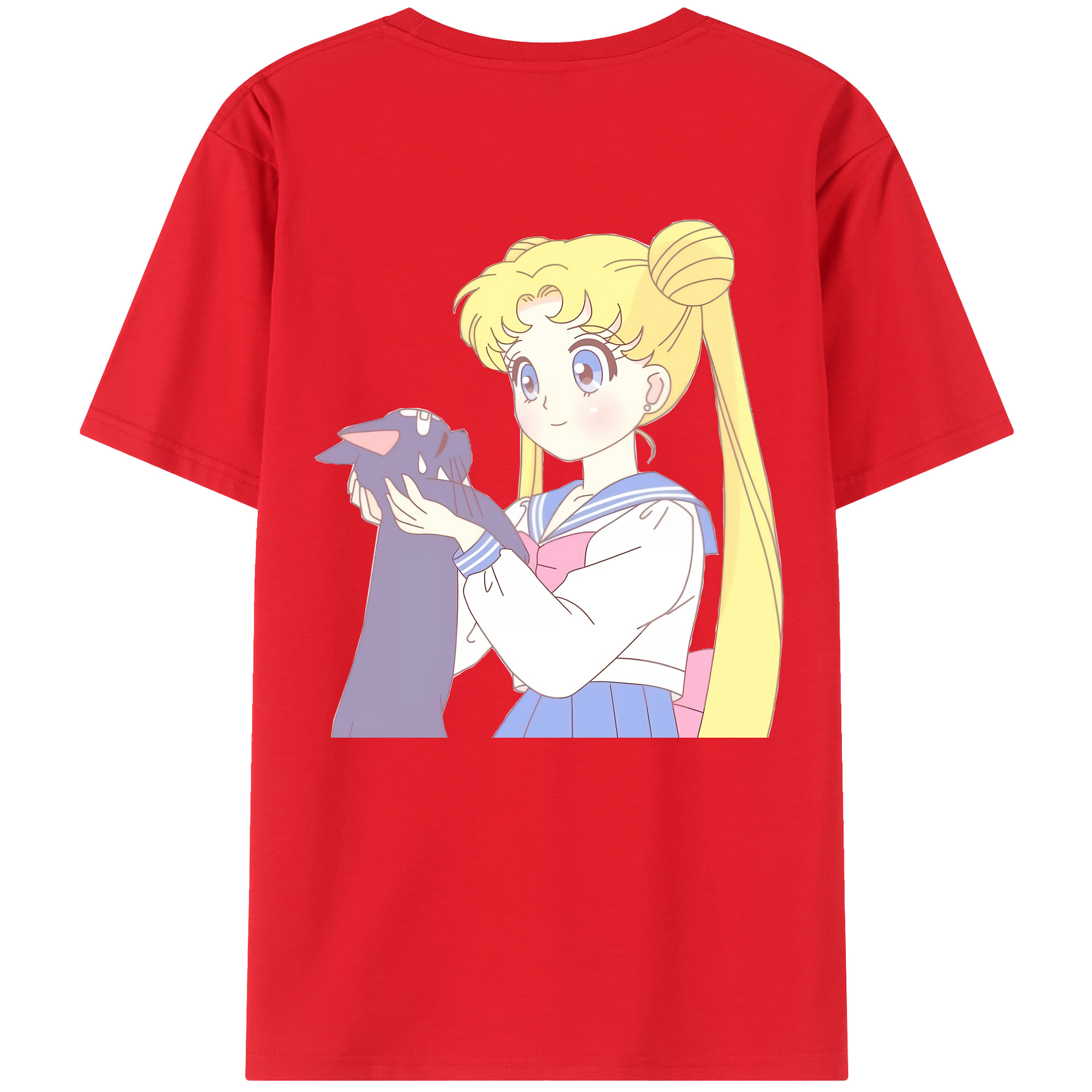 （画像用） 美少女戦士セーラームーン 愛野 美奈子 あいの みなこ Sailor Moon Aino Minako 綿100％半袖Tシャツ（背面プリント）