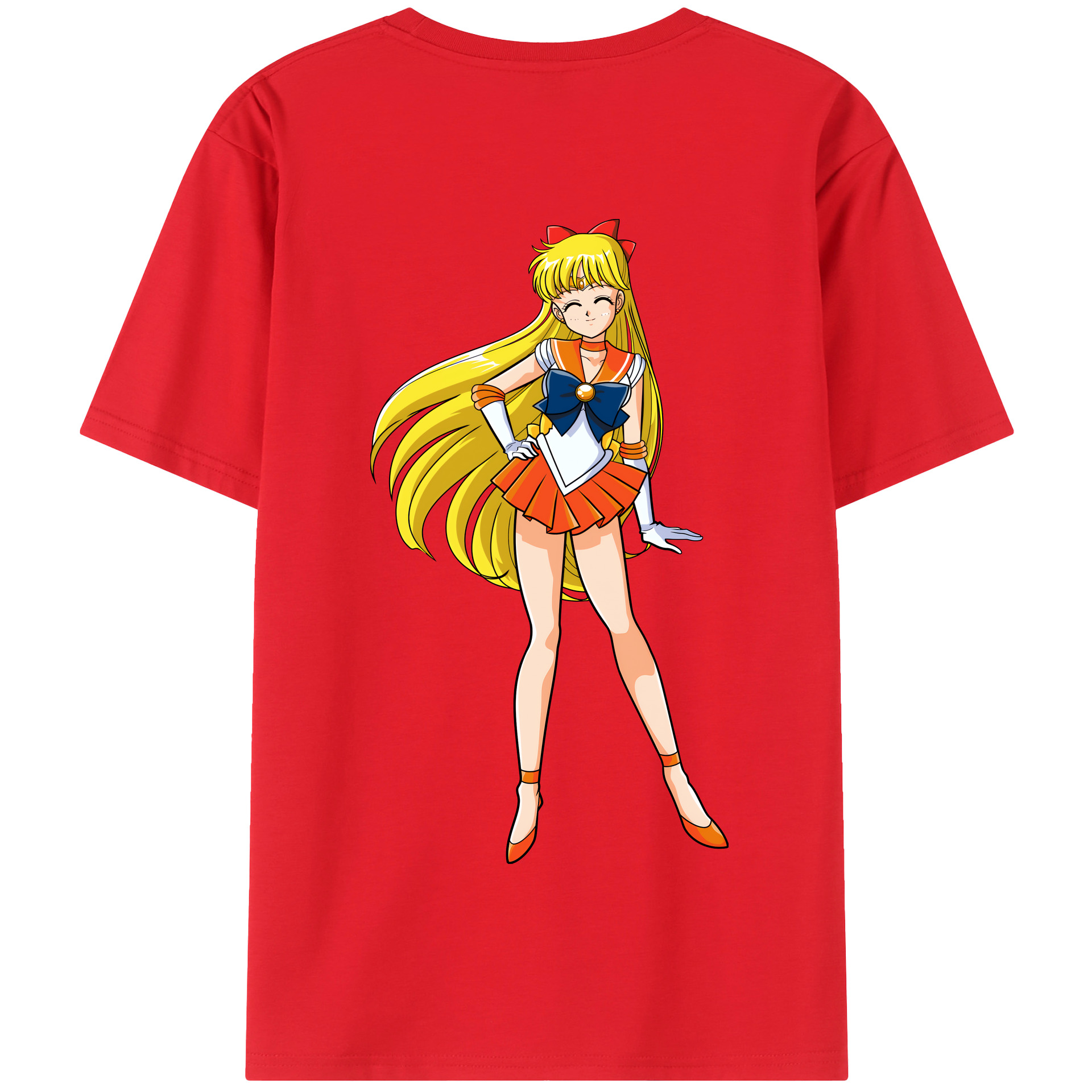 （画像用） 美少女戦士セーラームーン 愛野 美奈子 あいの みなこ Sailor Moon Aino Minako 綿100％半袖Tシャツ（背面プリント）