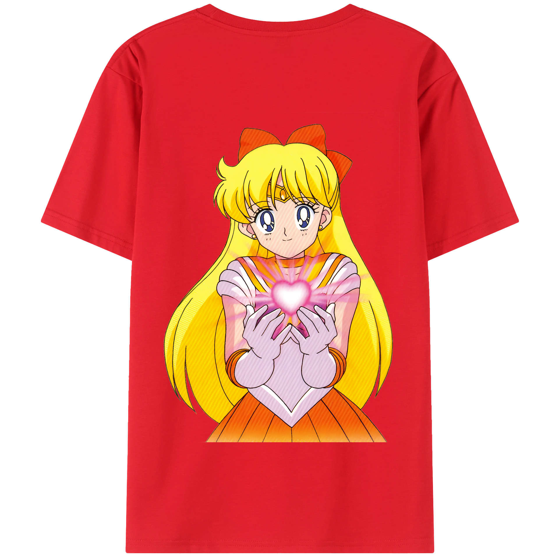 （画像用） 美少女戦士セーラームーン 愛野 美奈子 あいの みなこ Sailor Moon Aino Minako 綿100％半袖Tシャツ（背面プリント）