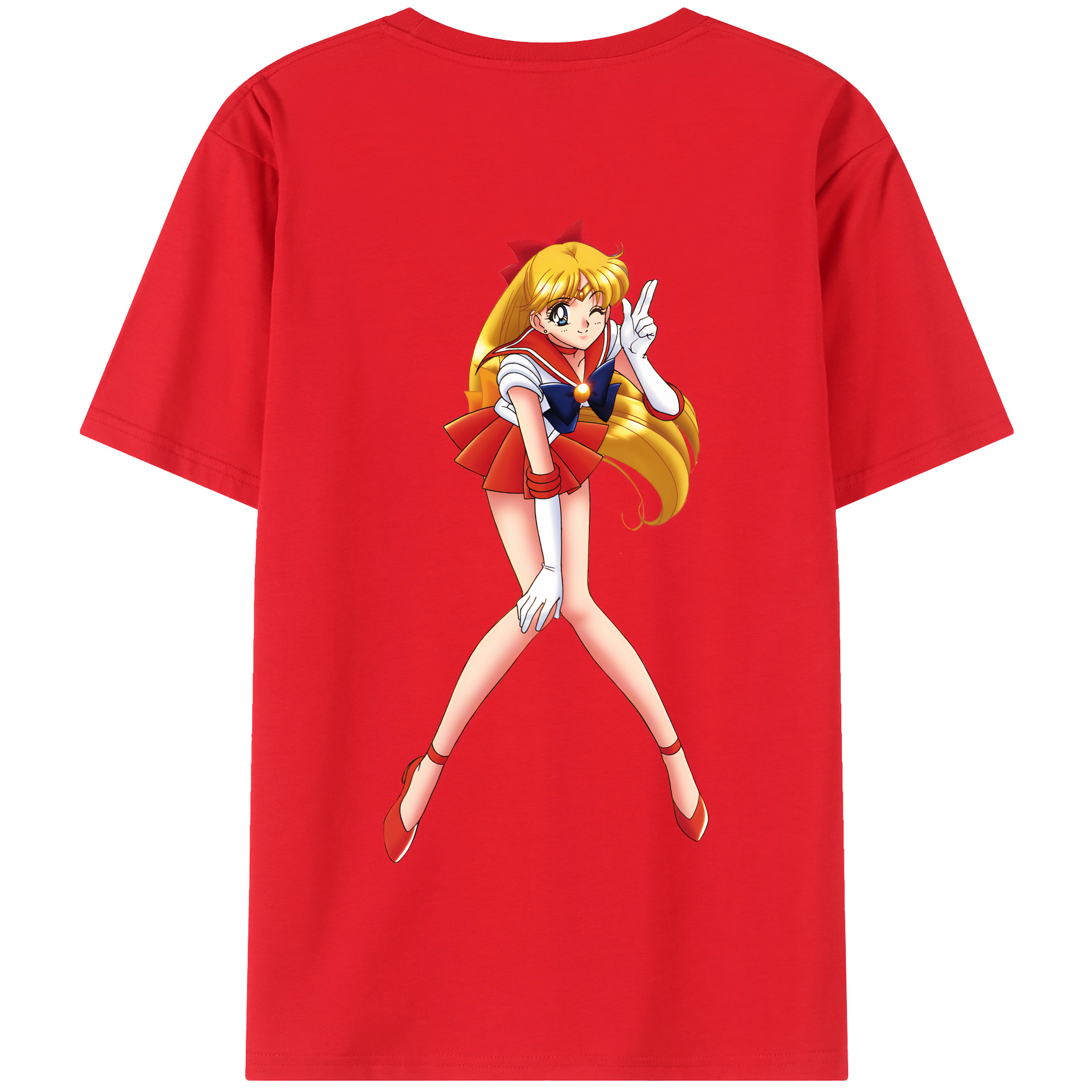 （画像用） 美少女戦士セーラームーン 愛野 美奈子 あいの みなこ Sailor Moon Aino Minako 綿100％半袖Tシャツ（背面プリント）