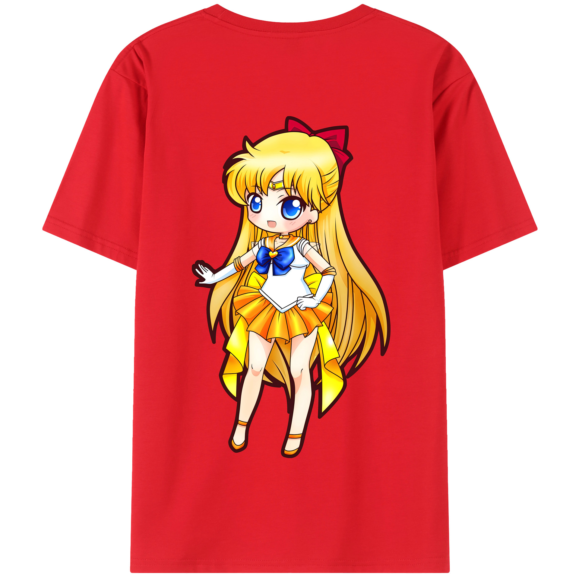 （画像用） 美少女戦士セーラームーン 愛野 美奈子 あいの みなこ Sailor Moon Aino Minako 綿100％半袖Tシャツ（背面プリント）
