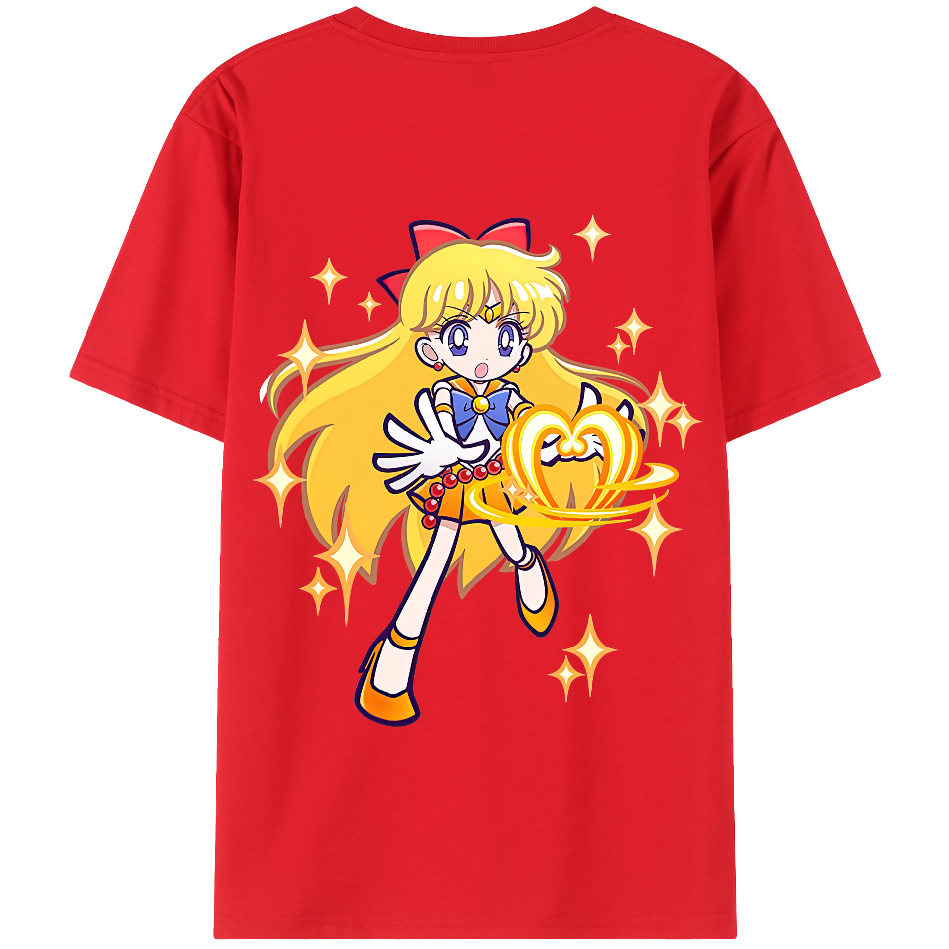 （画像用） 美少女戦士セーラームーン 愛野 美奈子 あいの みなこ Sailor Moon Aino Minako 綿100％半袖Tシャツ（背面プリント）