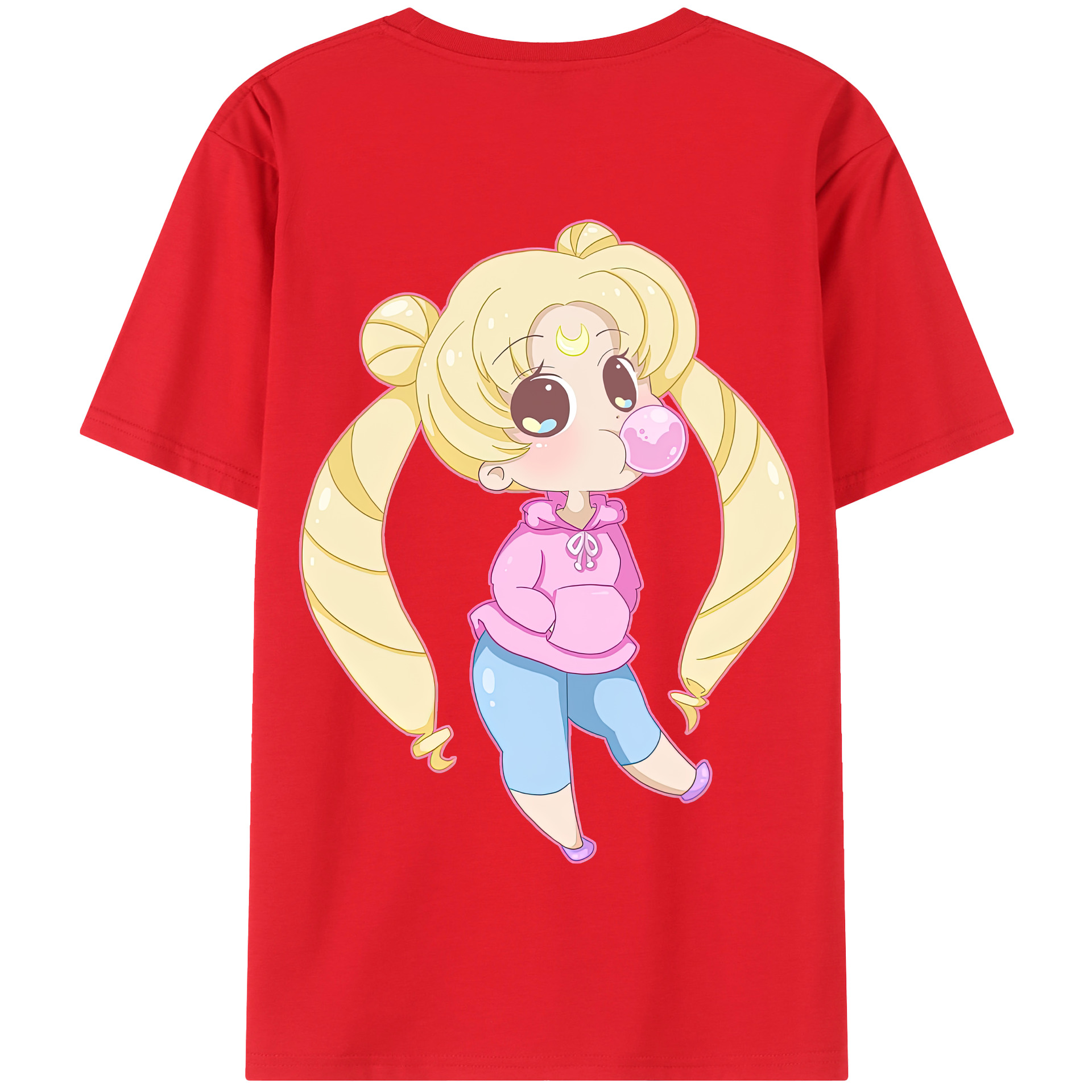 （画像用） 美少女戦士セーラームーン 愛野 美奈子 あいの みなこ Sailor Moon Aino Minako 綿100％半袖Tシャツ（背面プリント）