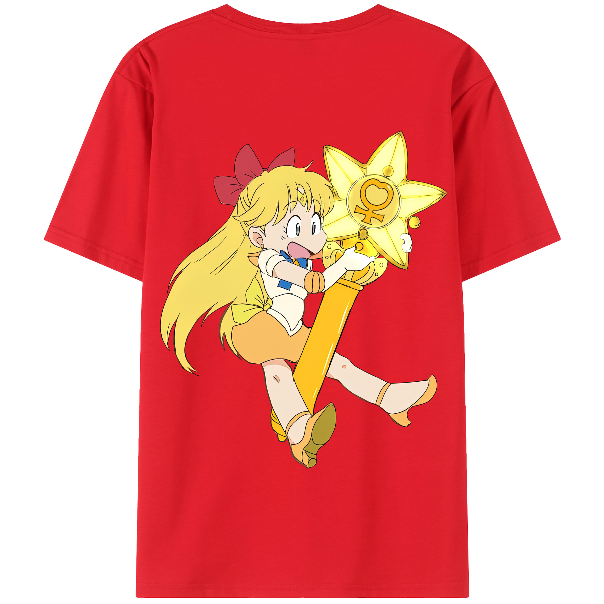 （画像用） 美少女戦士セーラームーン 愛野 美奈子 あいの みなこ Sailor Moon Aino Minako 綿100％半袖Tシャツ（背面プリント）