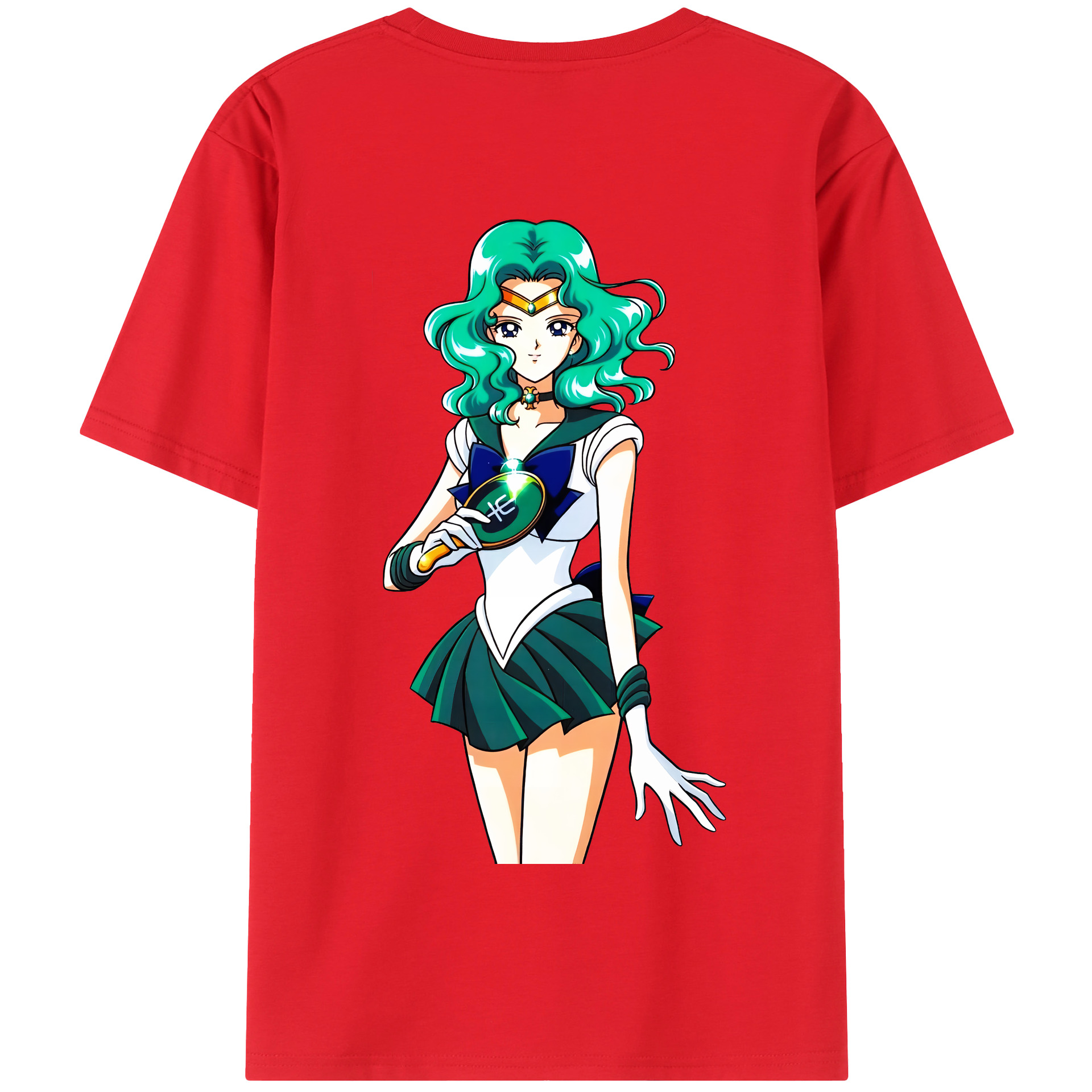 （画像用） 美少女戦士セーラームーン 海王 みちる（かいおう みちる） Sailor Moon Kaiou Michiru 綿100％半袖Tシャツ（背面プリント）