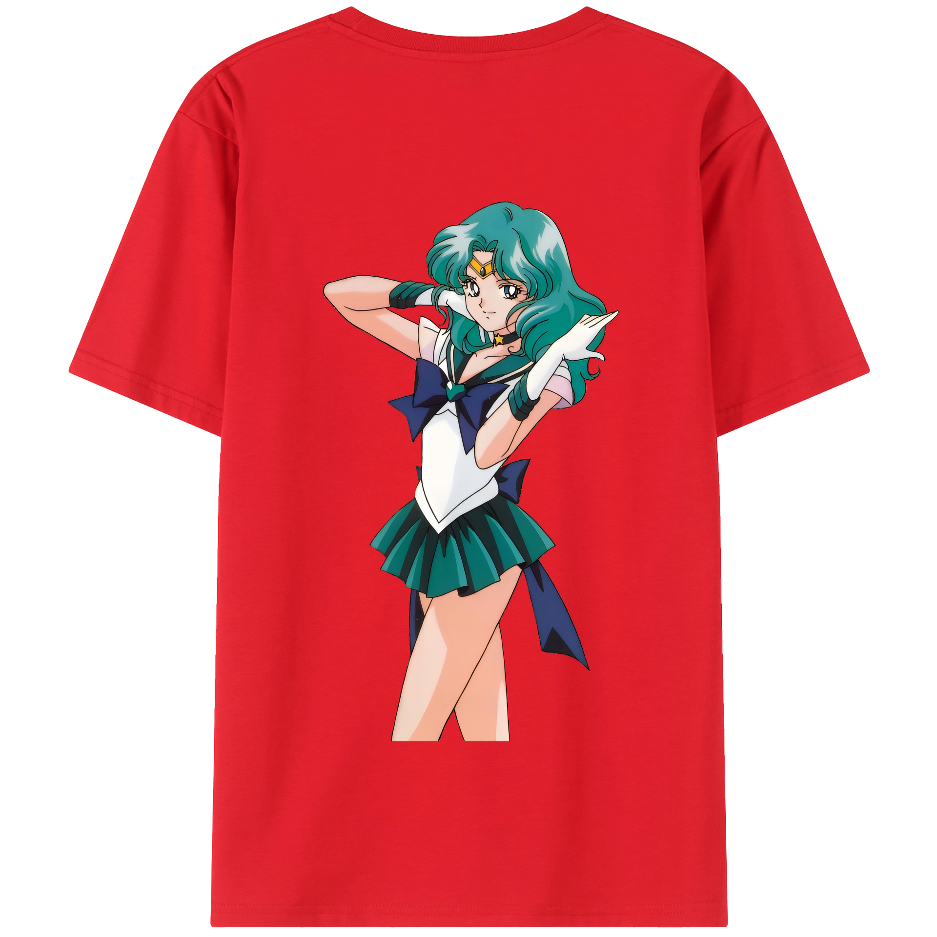 （画像用） 美少女戦士セーラームーン 海王 みちる（かいおう みちる） Sailor Moon Kaiou Michiru 綿100％半袖Tシャツ（背面プリント）