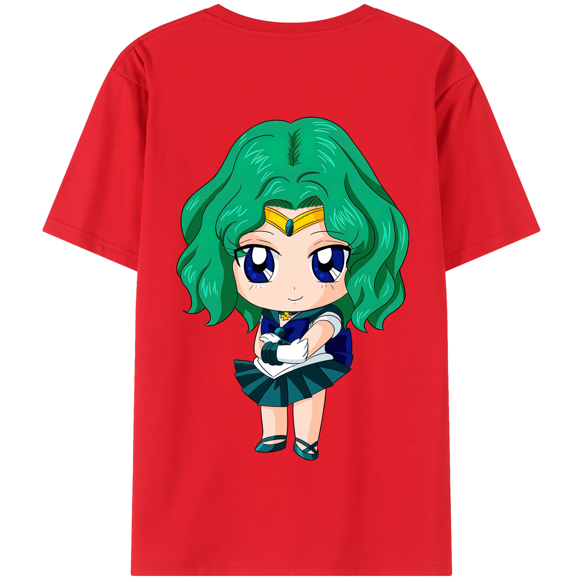（画像用） 美少女戦士セーラームーン 海王 みちる（かいおう みちる） Sailor Moon Kaiou Michiru 綿100％半袖Tシャツ（背面プリント）