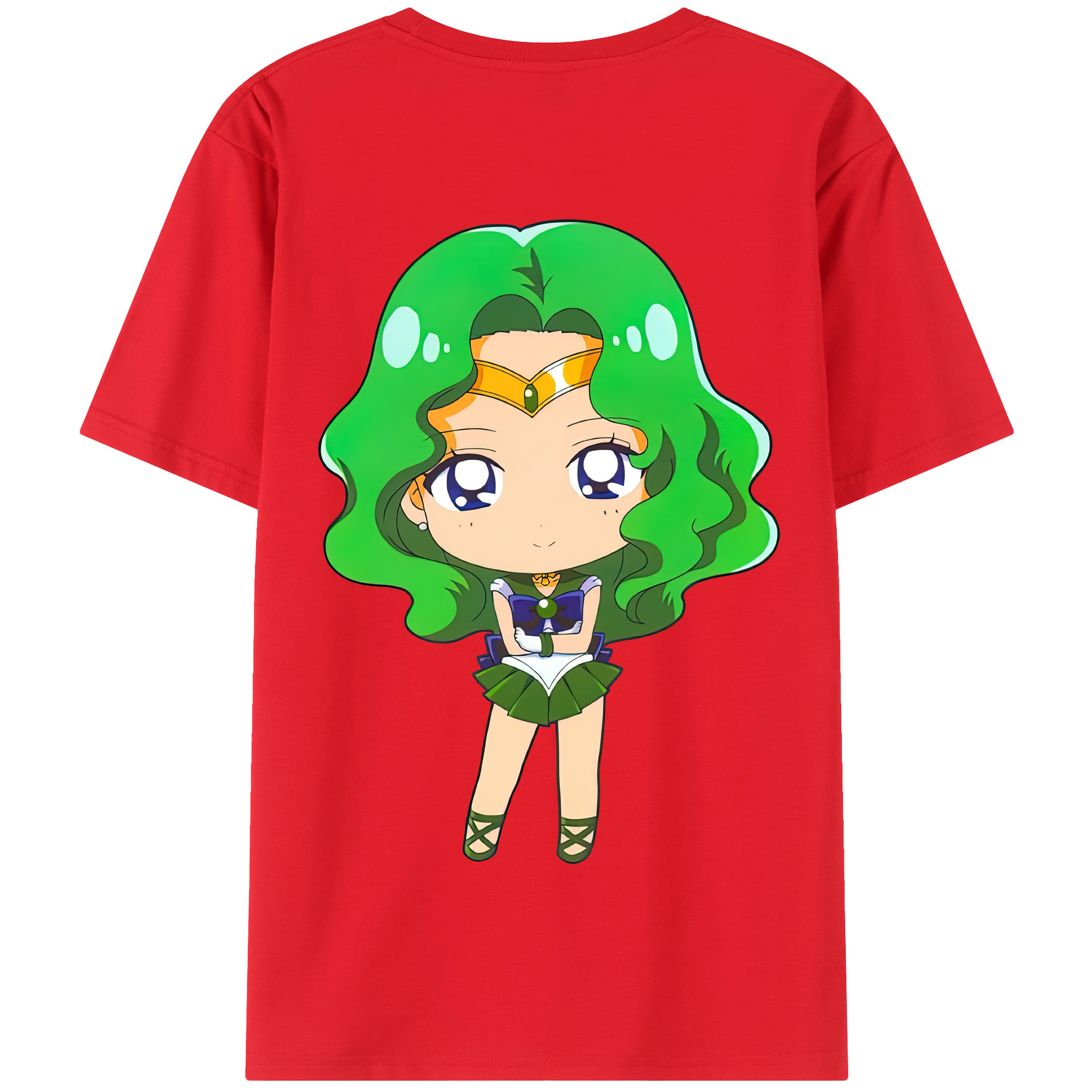 （画像用） 美少女戦士セーラームーン 海王 みちる（かいおう みちる） Sailor Moon Kaiou Michiru 綿100％半袖Tシャツ（背面プリント）