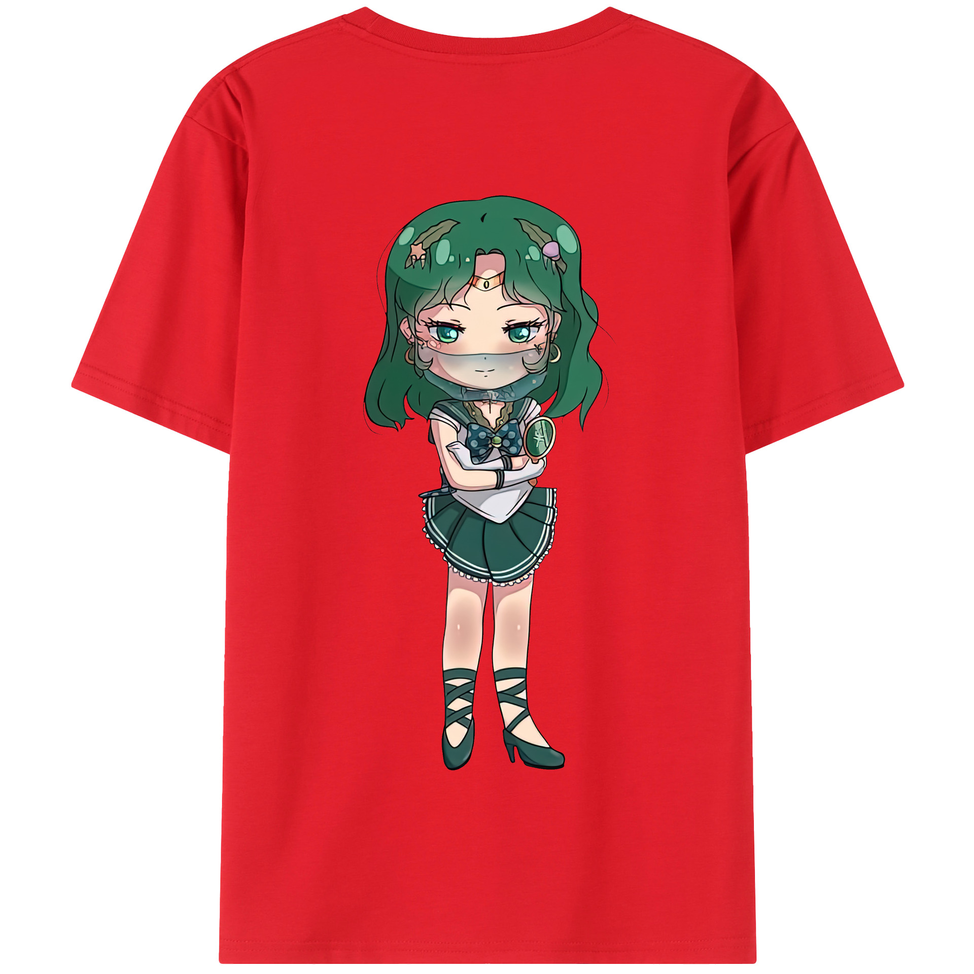 （画像用） 美少女戦士セーラームーン 海王 みちる（かいおう みちる） Sailor Moon Kaiou Michiru 綿100％半袖Tシャツ（背面プリント）