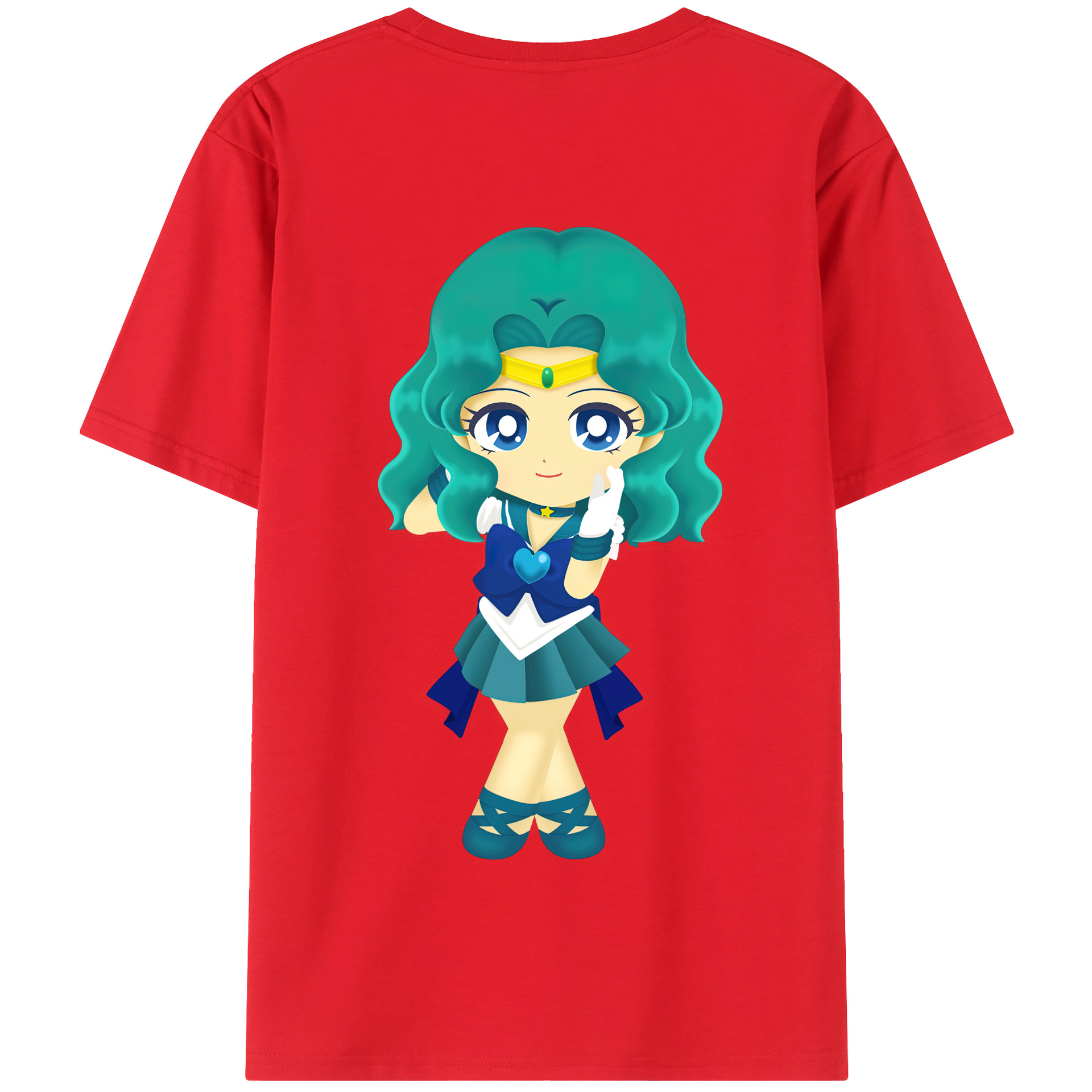 （画像用） 美少女戦士セーラームーン 海王 みちる（かいおう みちる） Sailor Moon Kaiou Michiru 綿100％半袖Tシャツ（背面プリント）