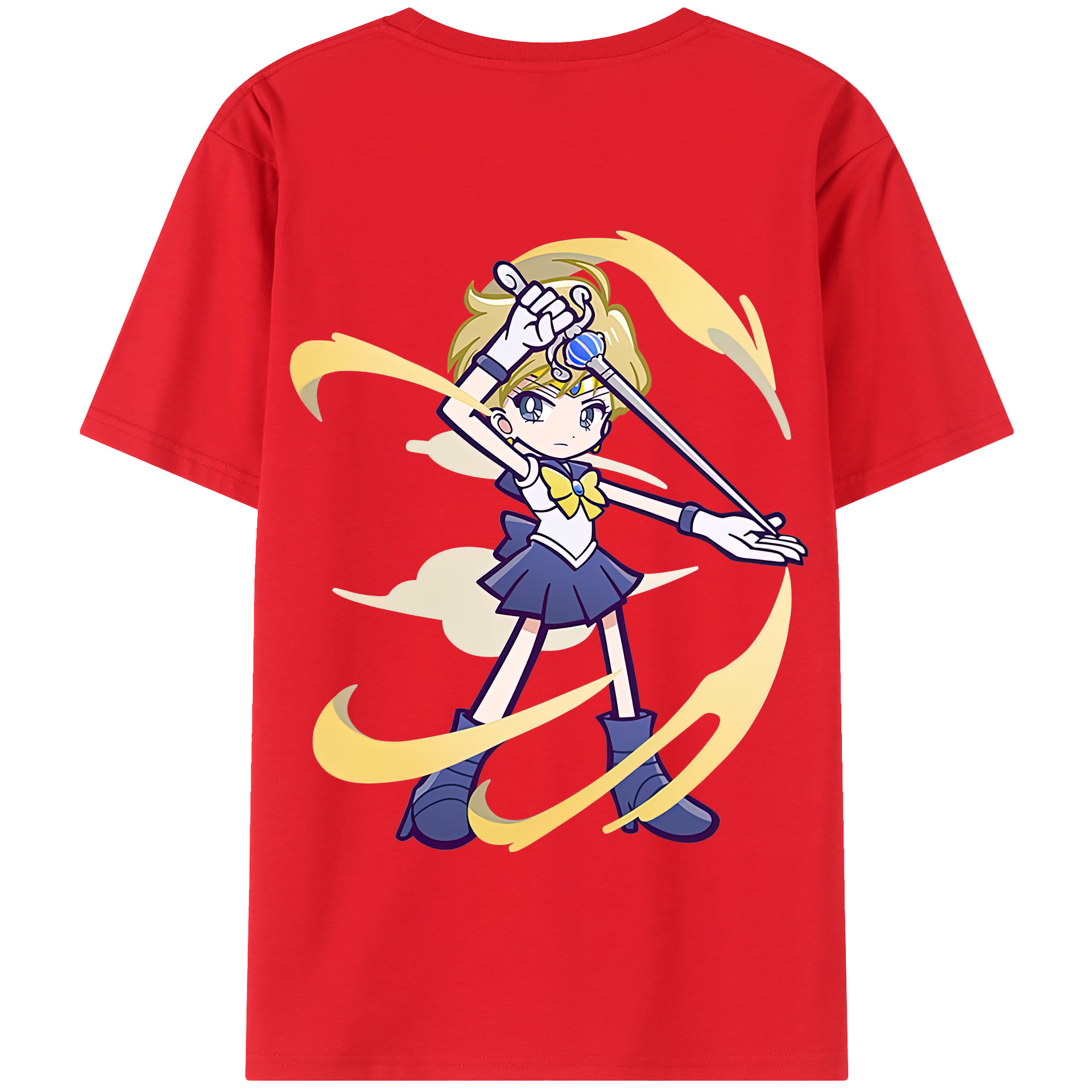 （画像用） 美少女戦士セーラームーン 天王はるか Sailor Moon Tenoh Haruka 綿100％半袖Tシャツ（背面プリント）