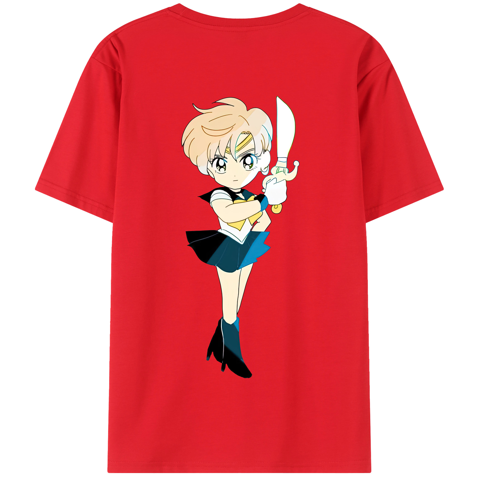 （画像用） 美少女戦士セーラームーン 天王はるか Sailor Moon Tenoh Haruka 綿100％半袖Tシャツ（背面プリント）