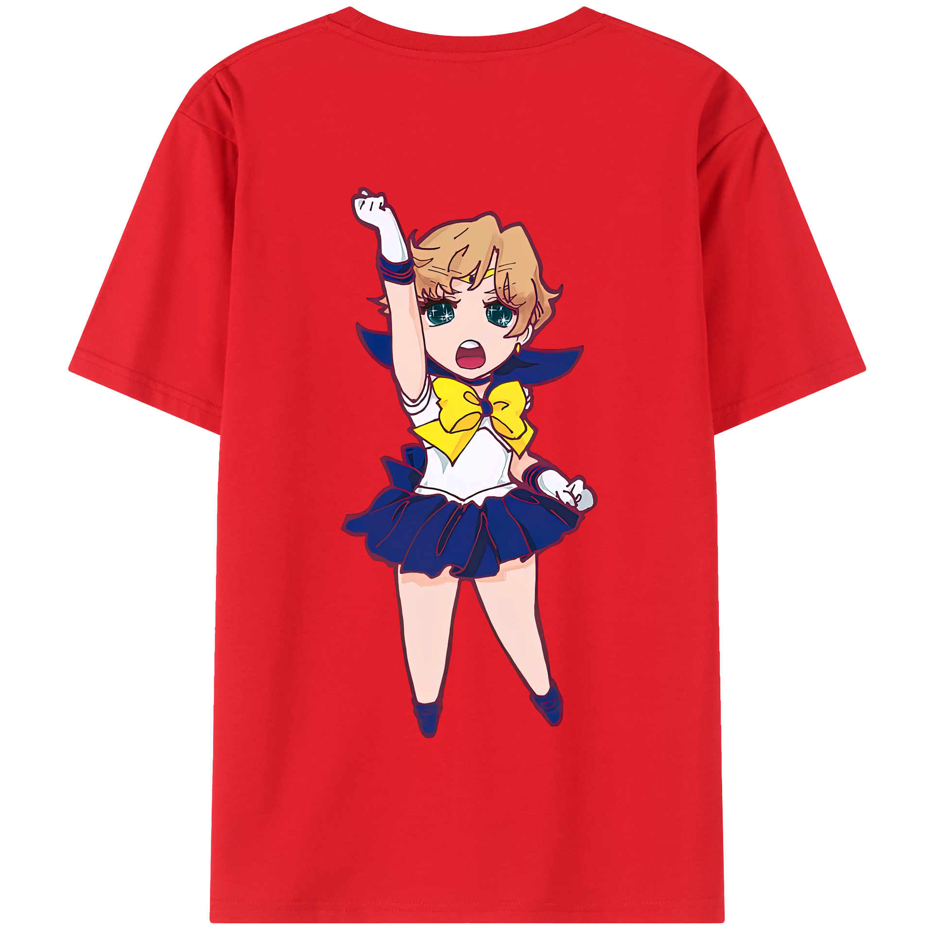 （画像用） 美少女戦士セーラームーン 天王はるか Sailor Moon Tenoh Haruka 綿100％半袖Tシャツ（背面プリント）
