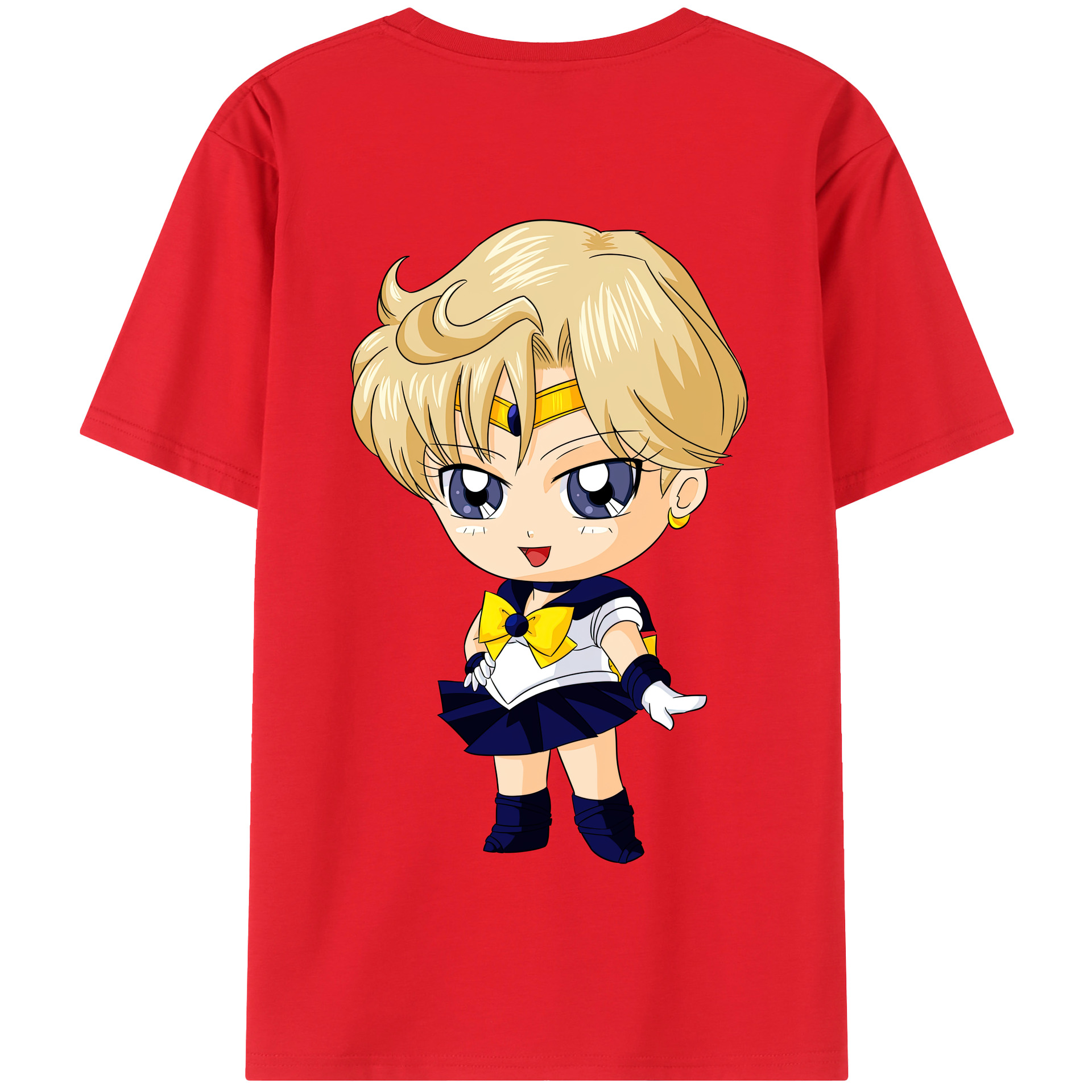 （画像用） 美少女戦士セーラームーン 天王はるか Sailor Moon Tenoh Haruka 綿100％半袖Tシャツ（背面プリント）