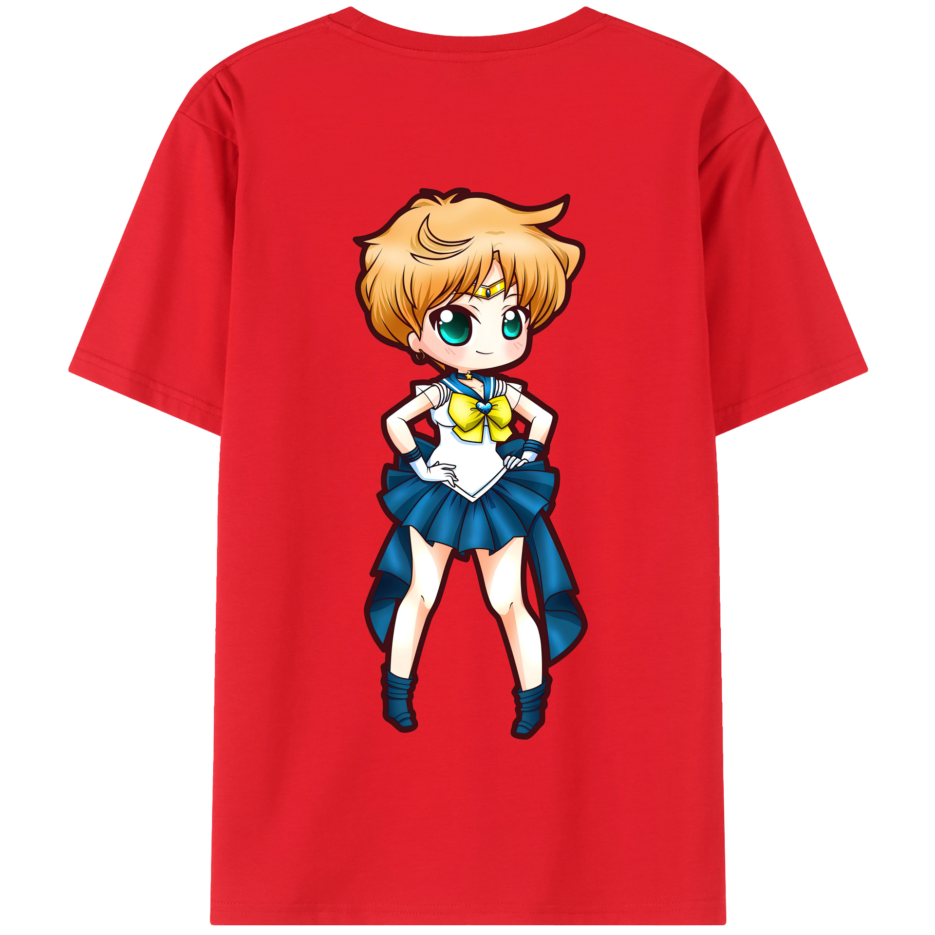 （画像用） 美少女戦士セーラームーン 天王はるか Sailor Moon Tenoh Haruka 綿100％半袖Tシャツ（背面プリント）