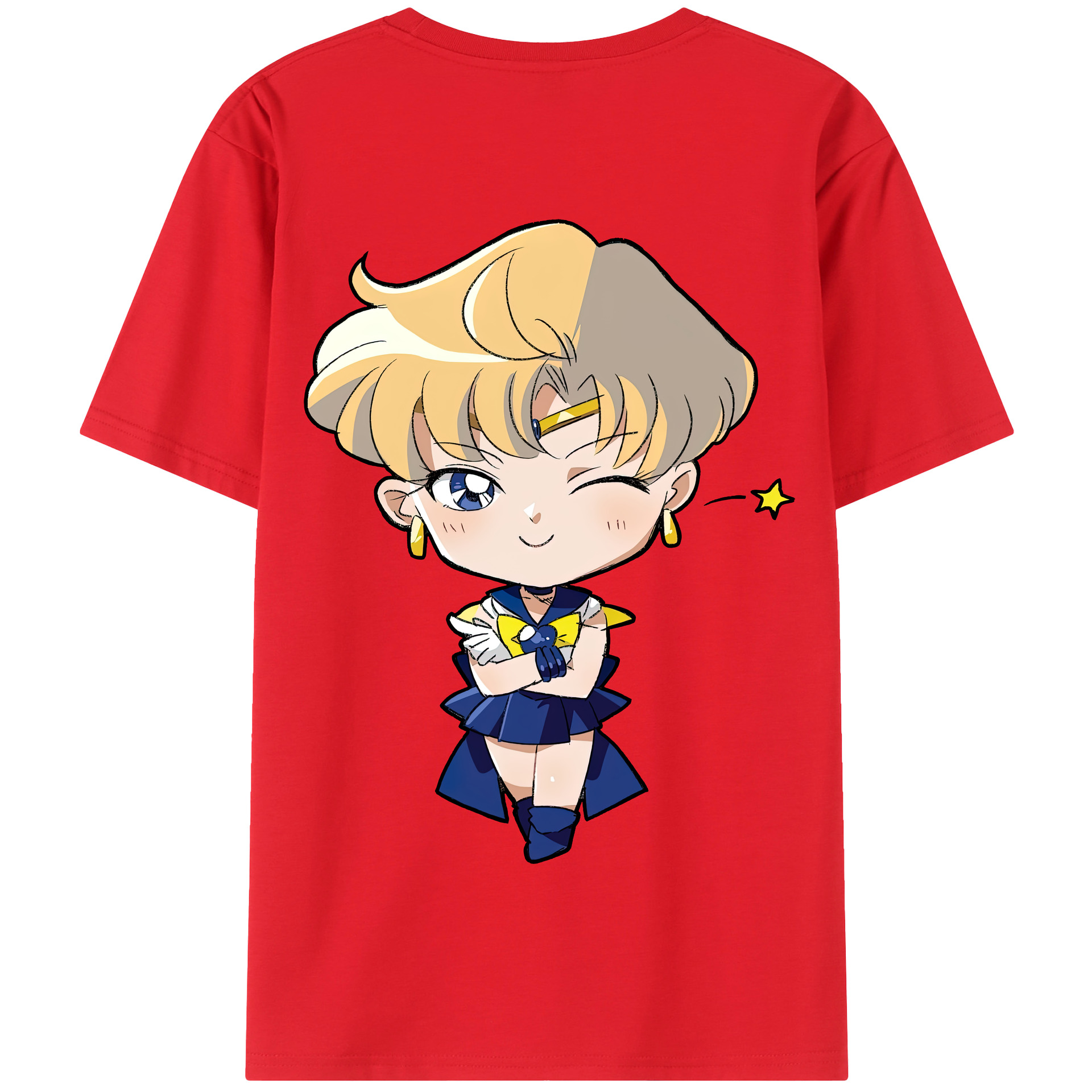 （画像用） 美少女戦士セーラームーン 天王はるか Sailor Moon Tenoh Haruka 綿100％半袖Tシャツ（背面プリント）