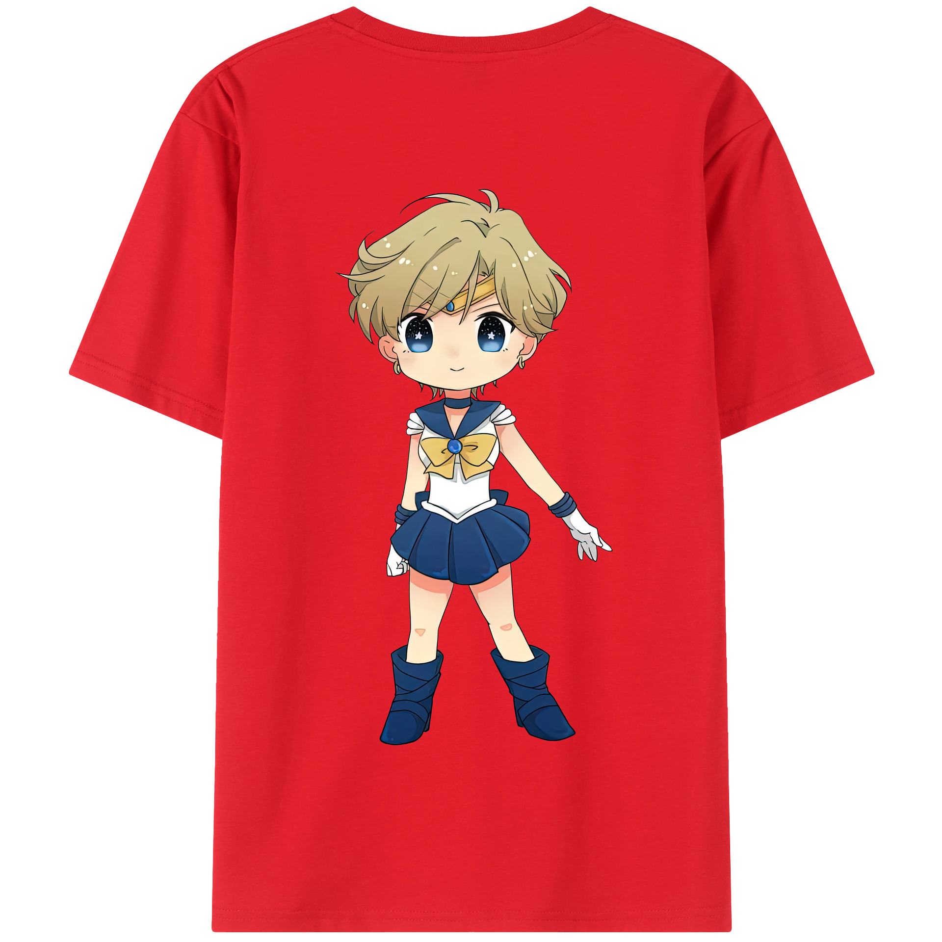 （画像用） 美少女戦士セーラームーン 天王はるか Sailor Moon Tenoh Haruka 綿100％半袖Tシャツ（背面プリント）