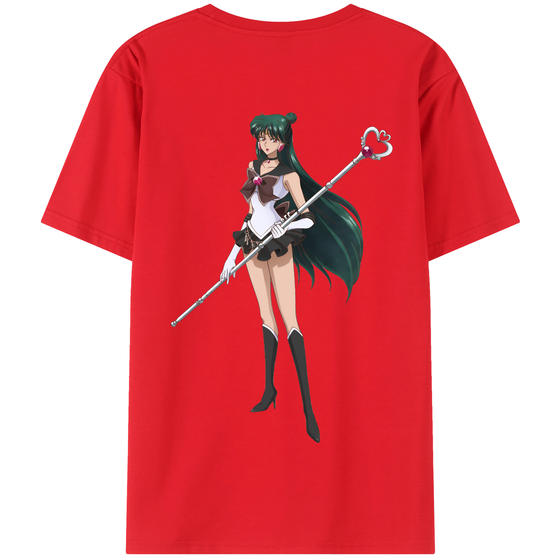 （画像用） 美少女戦士セーラームーン 冥王せつな Sailor Moon Meiou Setsuna 綿100％半袖Tシャツ（背面プリント）