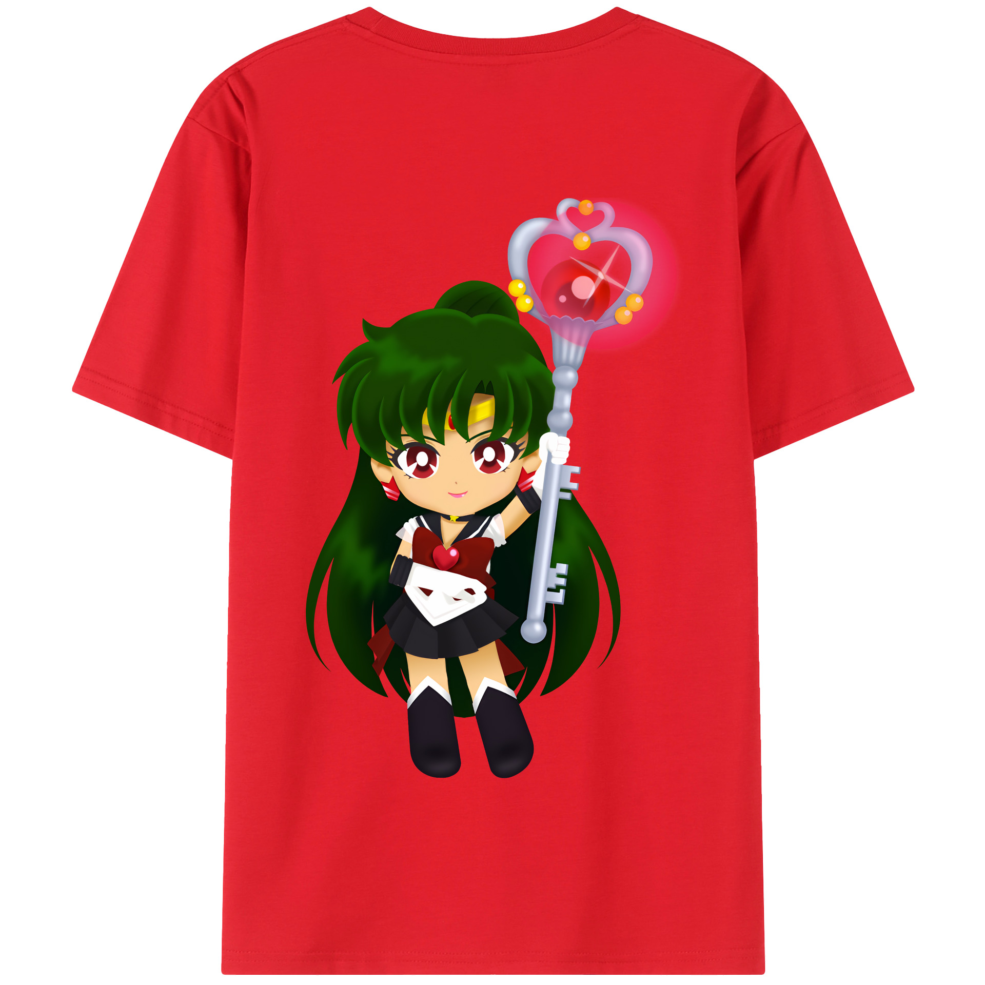 （画像用） 美少女戦士セーラームーン 冥王せつな Sailor Moon Meiou Setsuna 綿100％半袖Tシャツ（背面プリント）