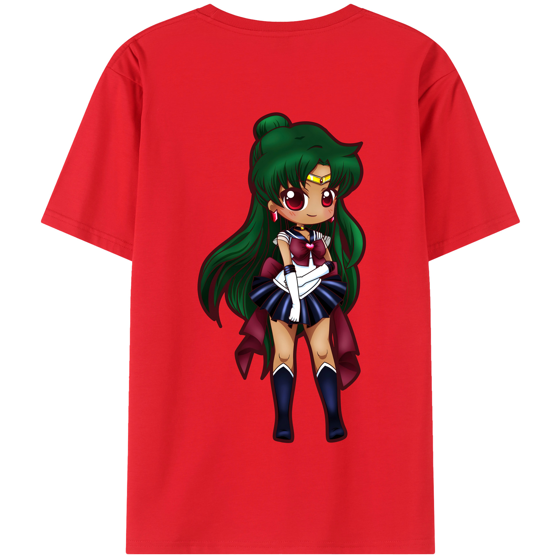 （画像用） 美少女戦士セーラームーン 冥王せつな Sailor Moon Meiou Setsuna 綿100％半袖Tシャツ（背面プリント）