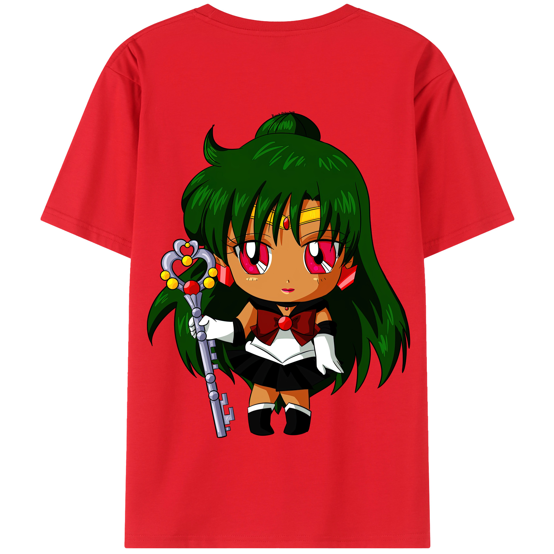 （画像用） 美少女戦士セーラームーン 冥王せつな Sailor Moon Meiou Setsuna 綿100％半袖Tシャツ（背面プリント）