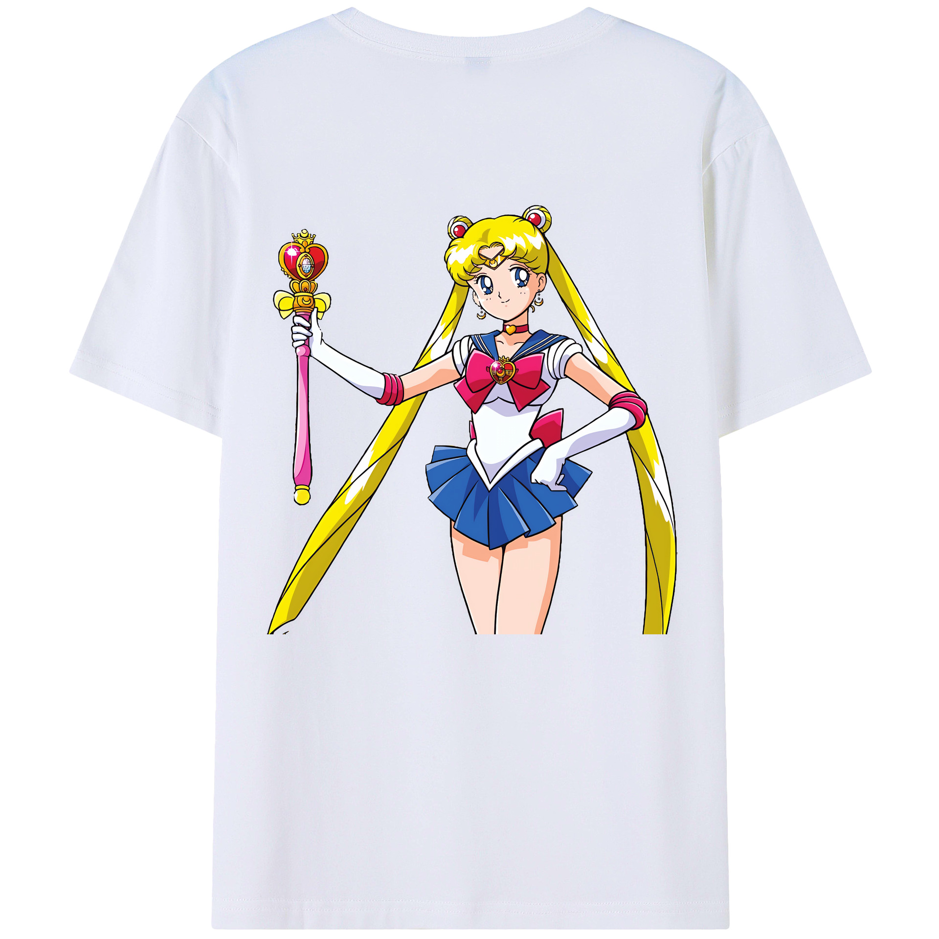 （画像用） 美少女戦士セーラームーン 月野 うさぎ つきの うさぎ Sailor Moon Tsukino Usagi 綿100％半袖Tシャツ（背面プリント）