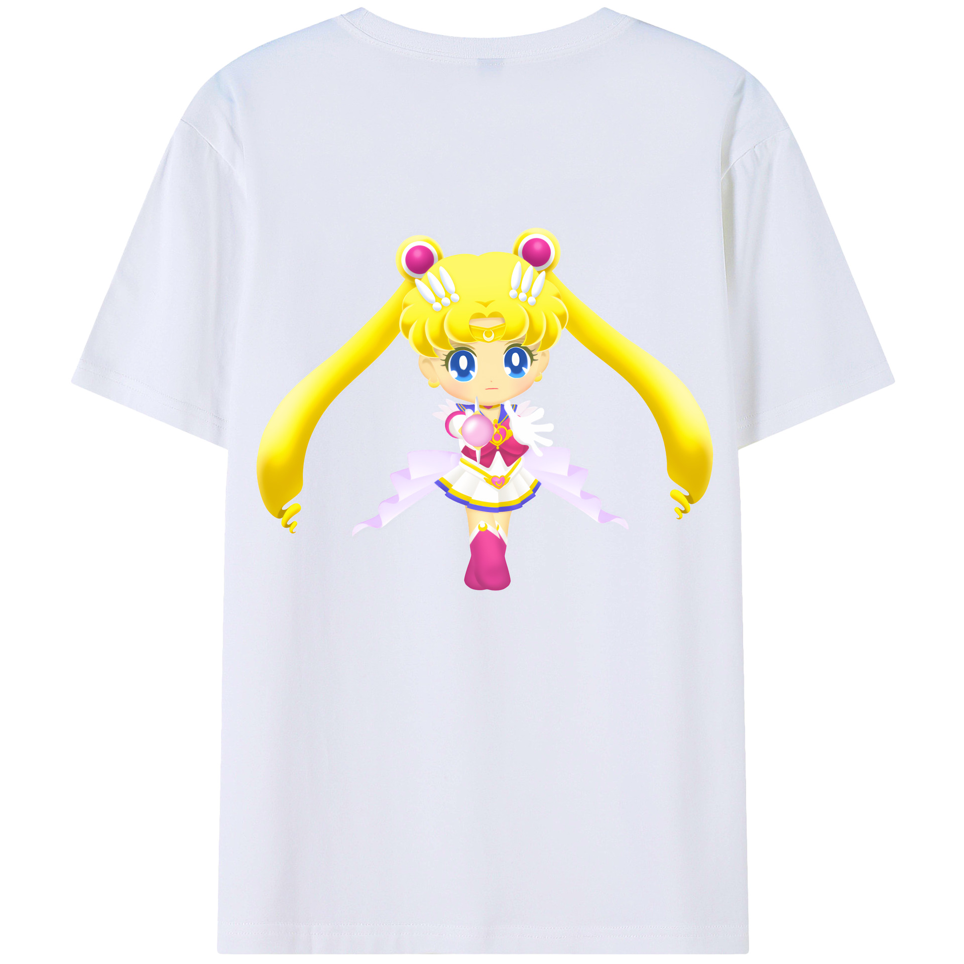 （画像用） 美少女戦士セーラームーン 月野 うさぎ つきの うさぎ Sailor Moon Tsukino Usagi 綿100％半袖Tシャツ（背面プリント）