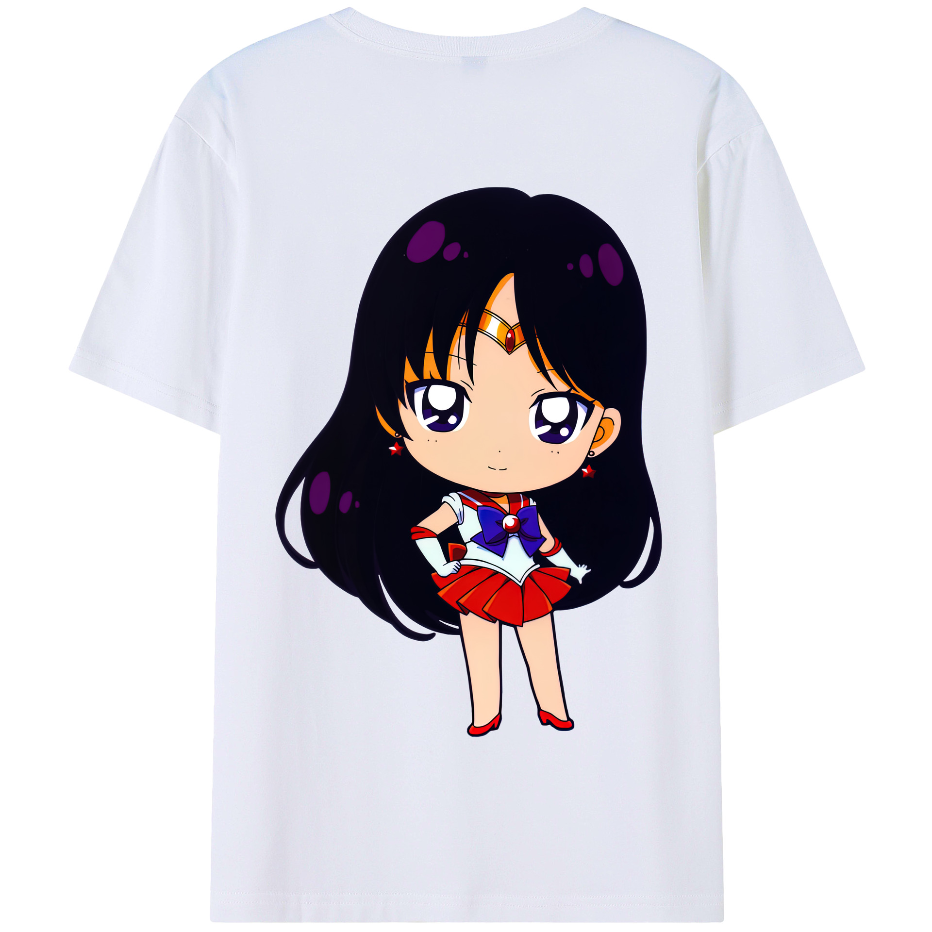 （画像用） 美少女戦士セーラームーン 火野レイ ひの レイ Sailor Moon Hino Rei （セーラーマーズ,Sailor Mars） 綿100％半袖Tシャツ（背面プリント）