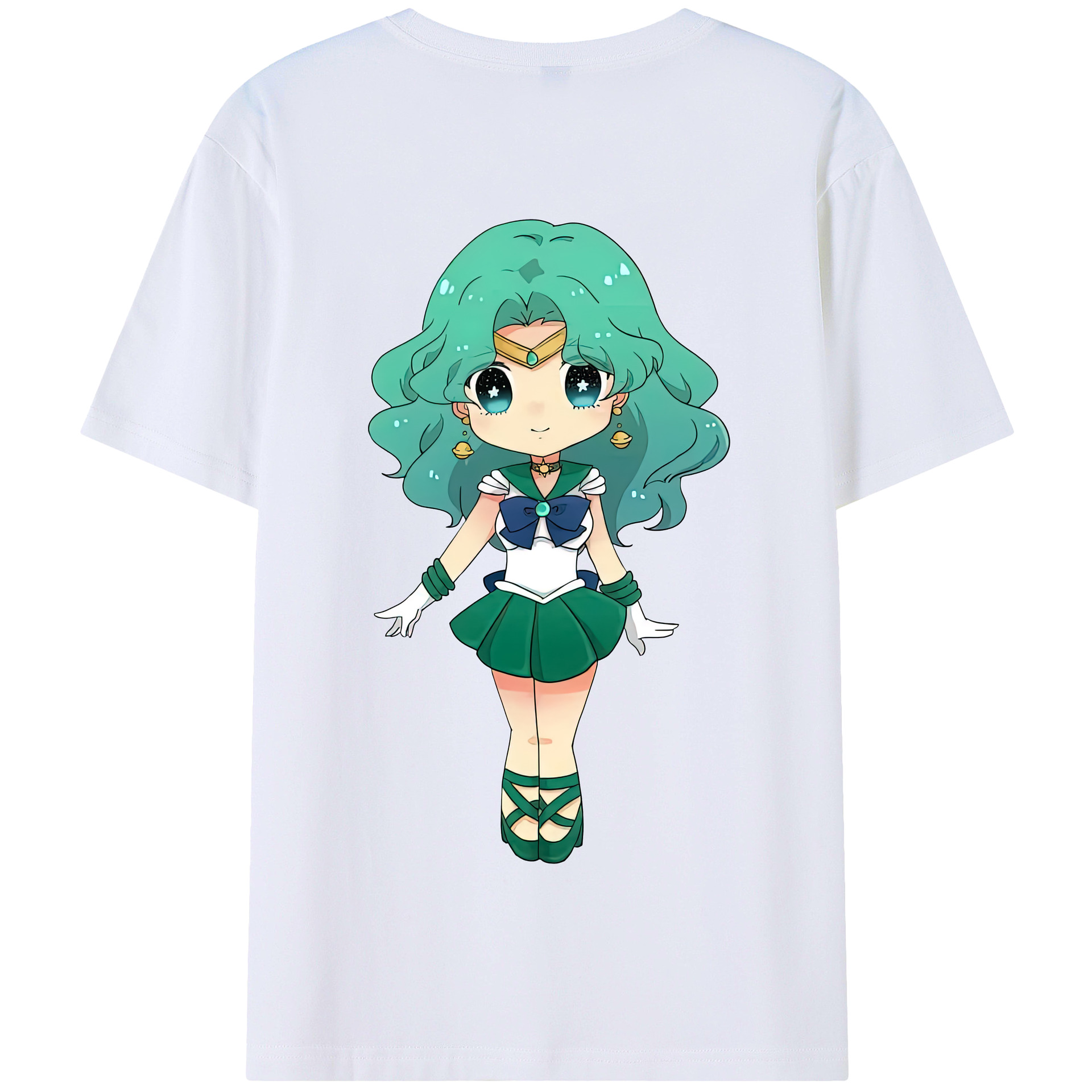 （画像用） 美少女戦士セーラームーン 海王 みちる（かいおう みちる） Sailor Moon Kaiou Michiru 綿100％半袖Tシャツ（背面プリント）
