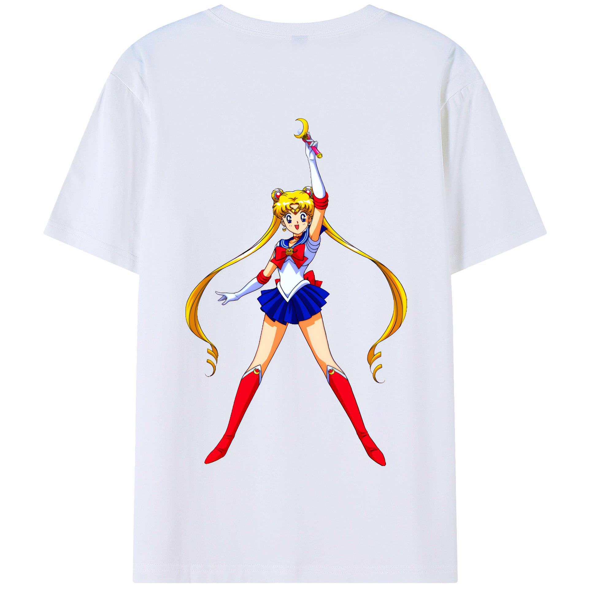 （画像用） 美少女戦士セーラームーン 月野 うさぎ つきの うさぎ Sailor Moon Tsukino Usagi 綿100％半袖Tシャツ（背面プリント）