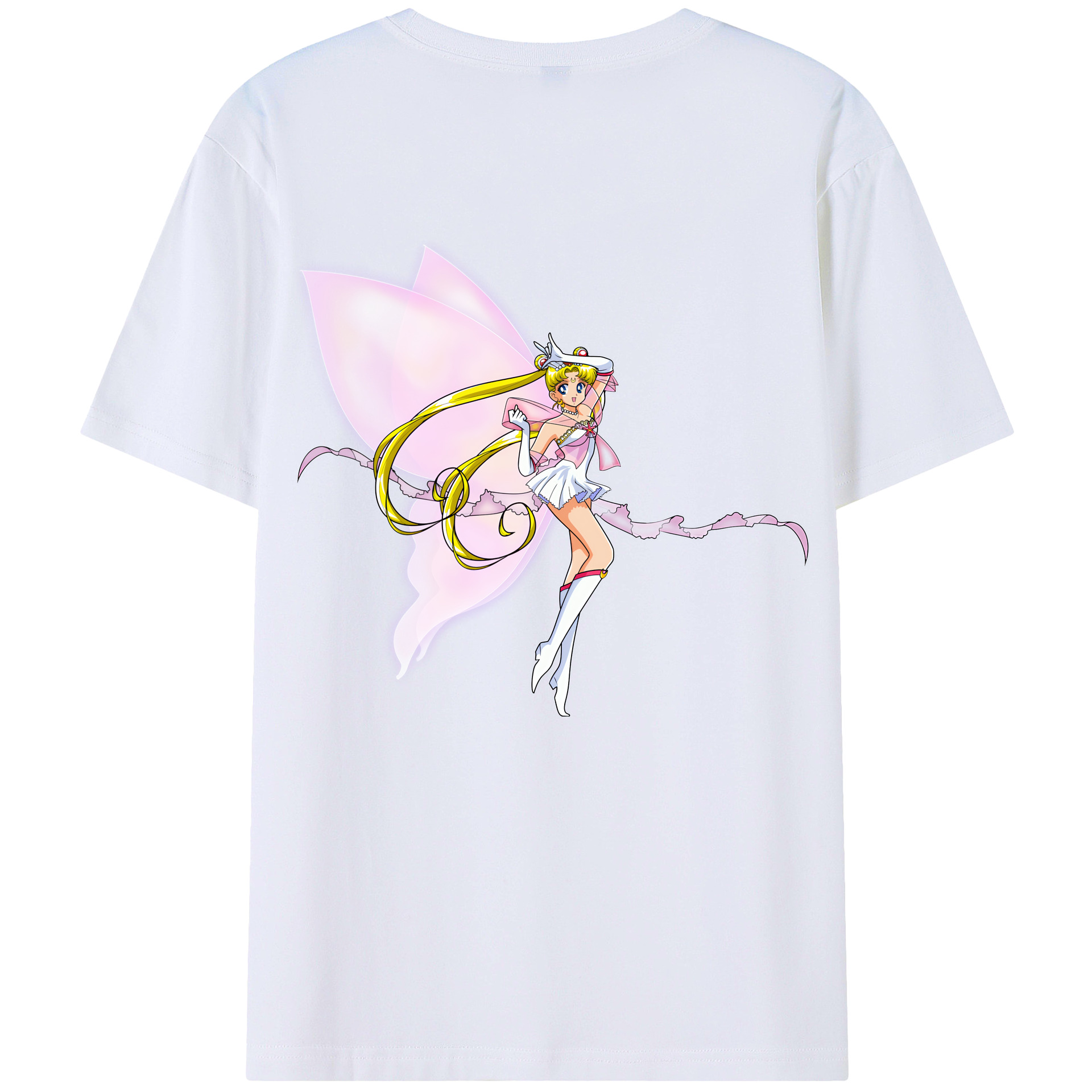 （画像用） 美少女戦士セーラームーン 月野 うさぎ つきの うさぎ Sailor Moon Tsukino Usagi 綿100％半袖Tシャツ（背面プリント）