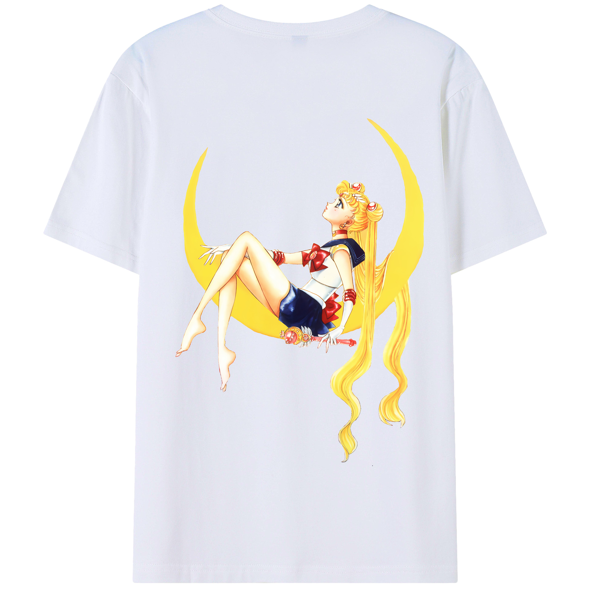 （画像用） 美少女戦士セーラームーン 月野 うさぎ つきの うさぎ Sailor Moon Tsukino Usagi 綿100％半袖Tシャツ（背面プリント）