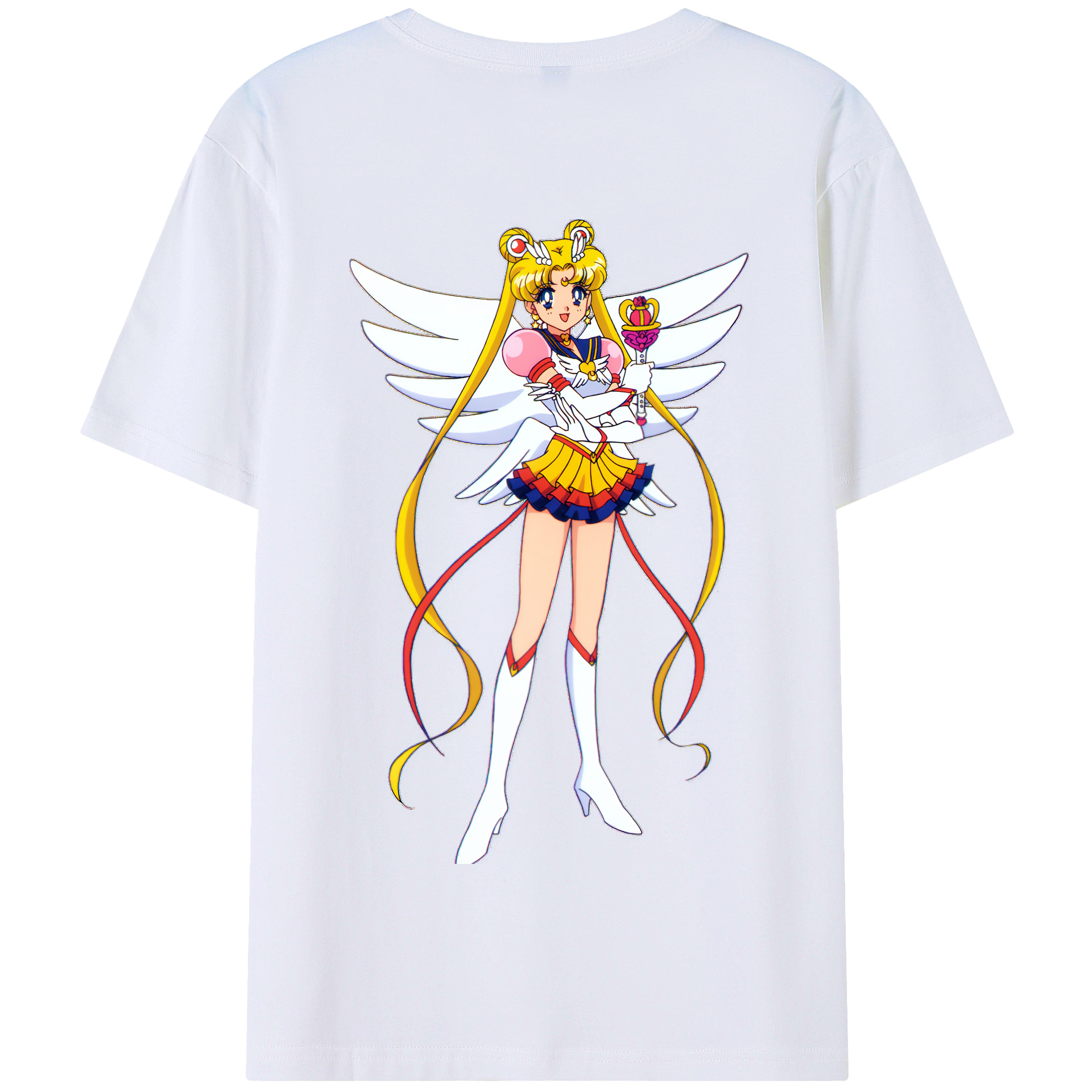 （画像用） 美少女戦士セーラームーン 月野 うさぎ つきの うさぎ Sailor Moon Tsukino Usagi 綿100％半袖Tシャツ（背面プリント）