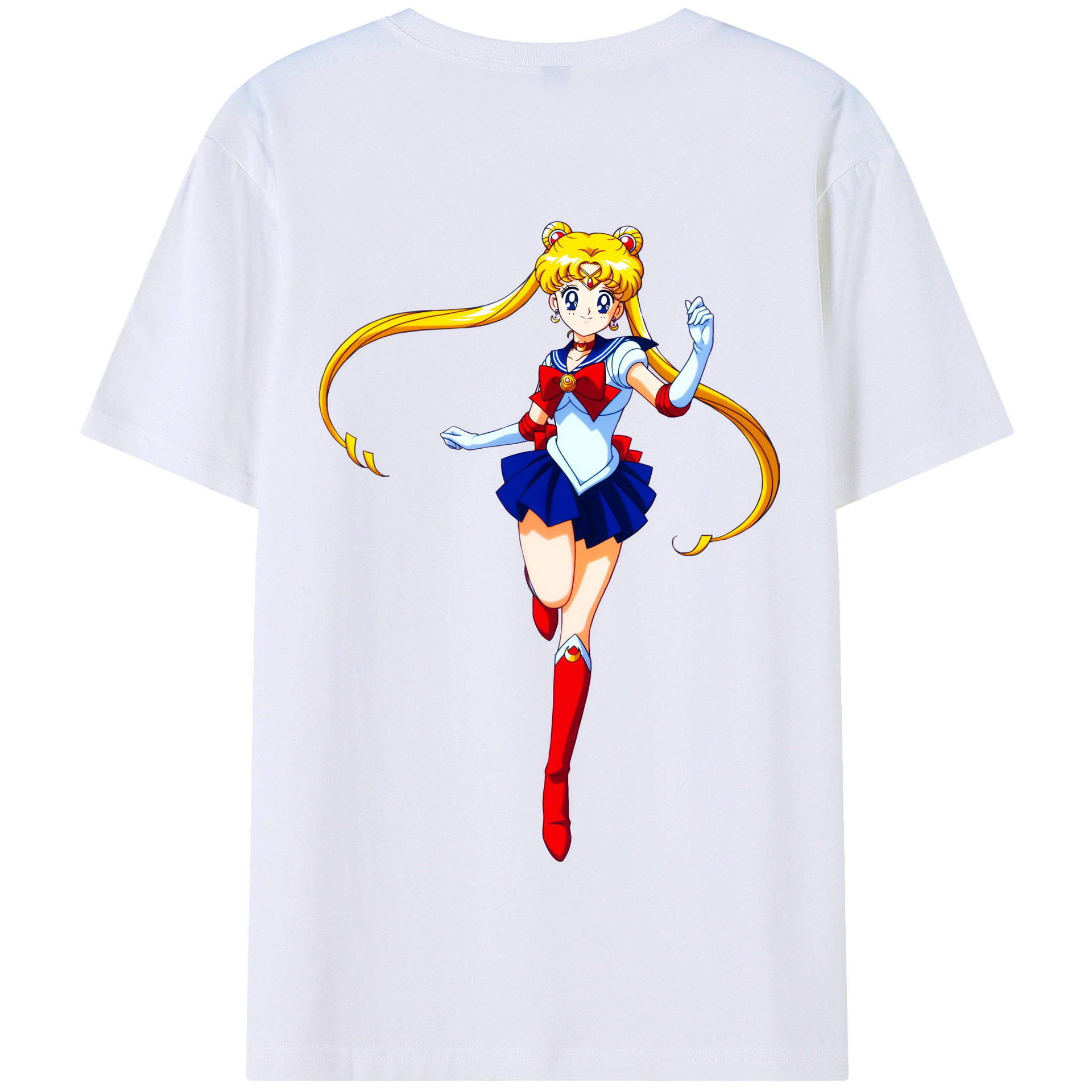 （画像用） 美少女戦士セーラームーン 月野 うさぎ つきの うさぎ Sailor Moon Tsukino Usagi 綿100％半袖Tシャツ（背面プリント）