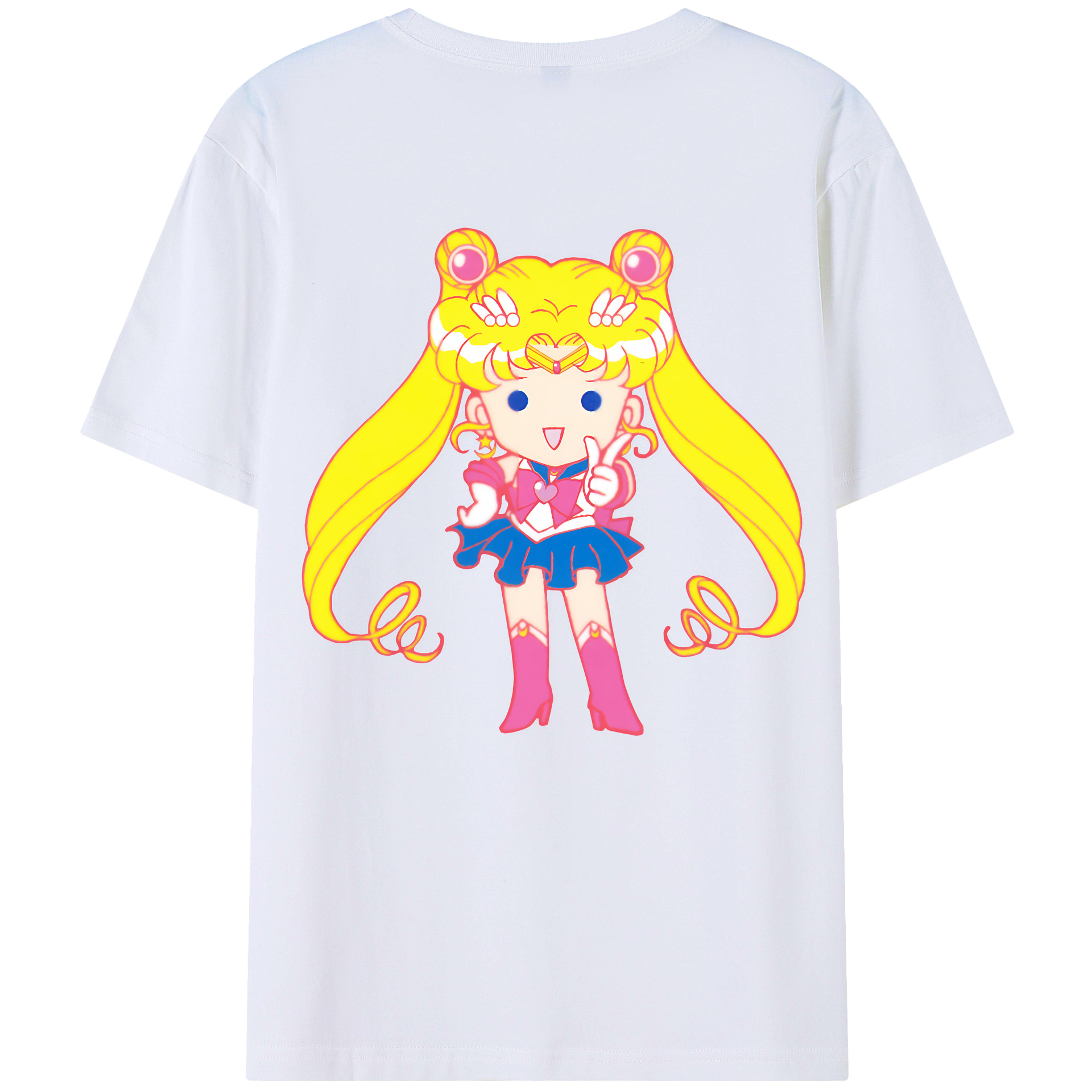 （画像用） 美少女戦士セーラームーン 月野 うさぎ つきの うさぎ Sailor Moon Tsukino Usagi 綿100％半袖Tシャツ（背面プリント）