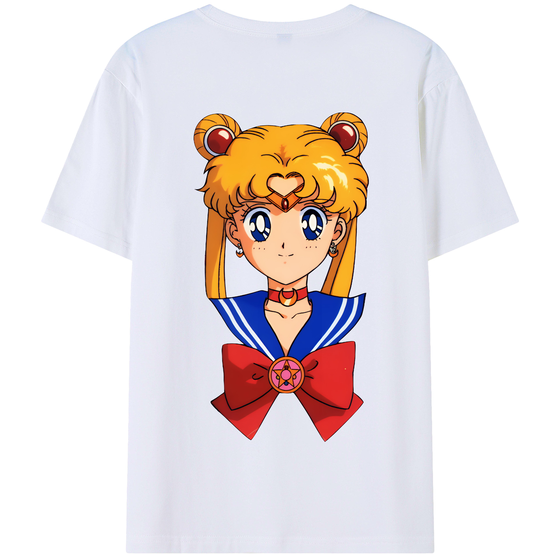 （画像用） 美少女戦士セーラームーン 月野 うさぎ つきの うさぎ Sailor Moon Tsukino Usagi 綿100％半袖Tシャツ（背面プリント）