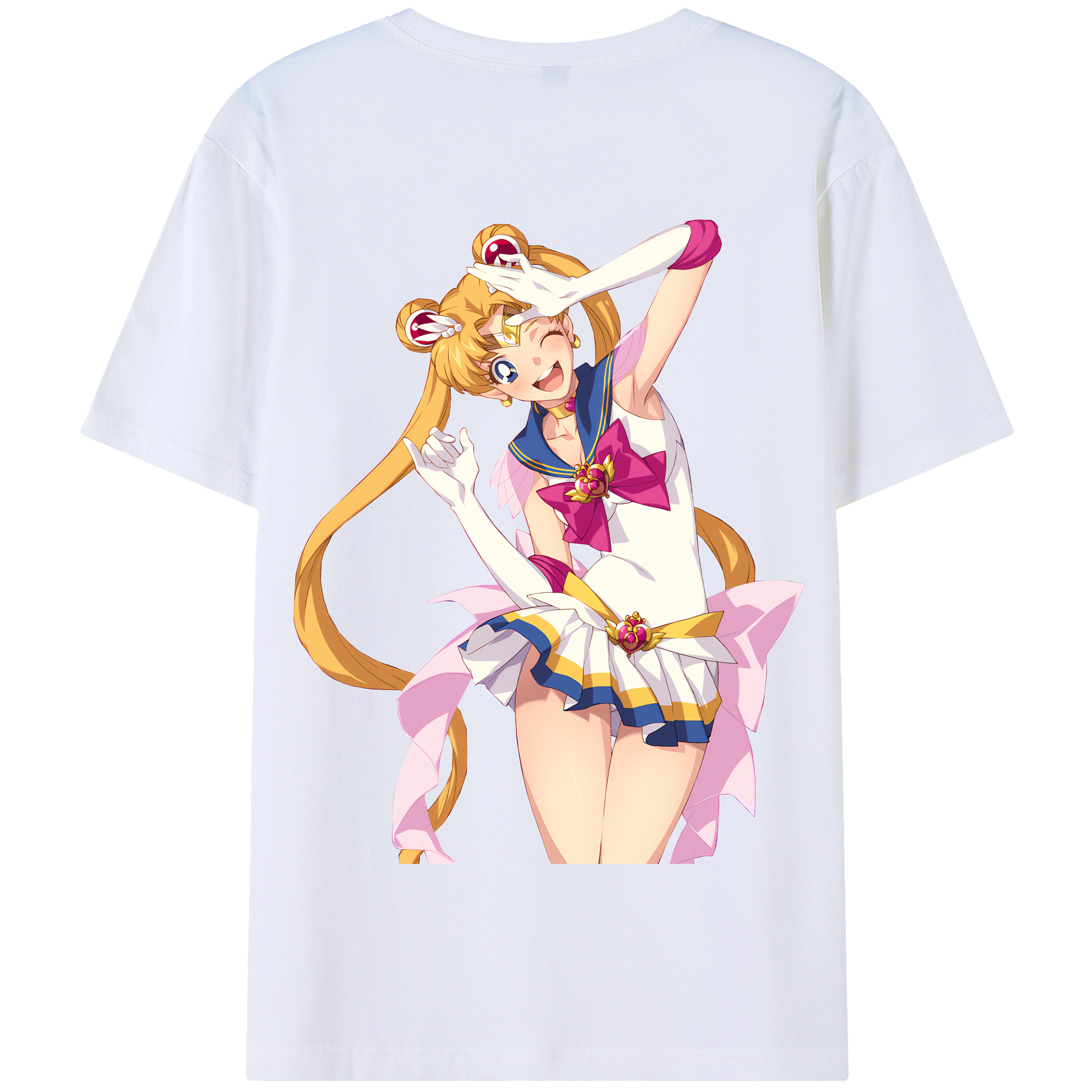 （画像用） 美少女戦士セーラームーン 月野 うさぎ つきの うさぎ Sailor Moon Tsukino Usagi 綿100％半袖Tシャツ（背面プリント）