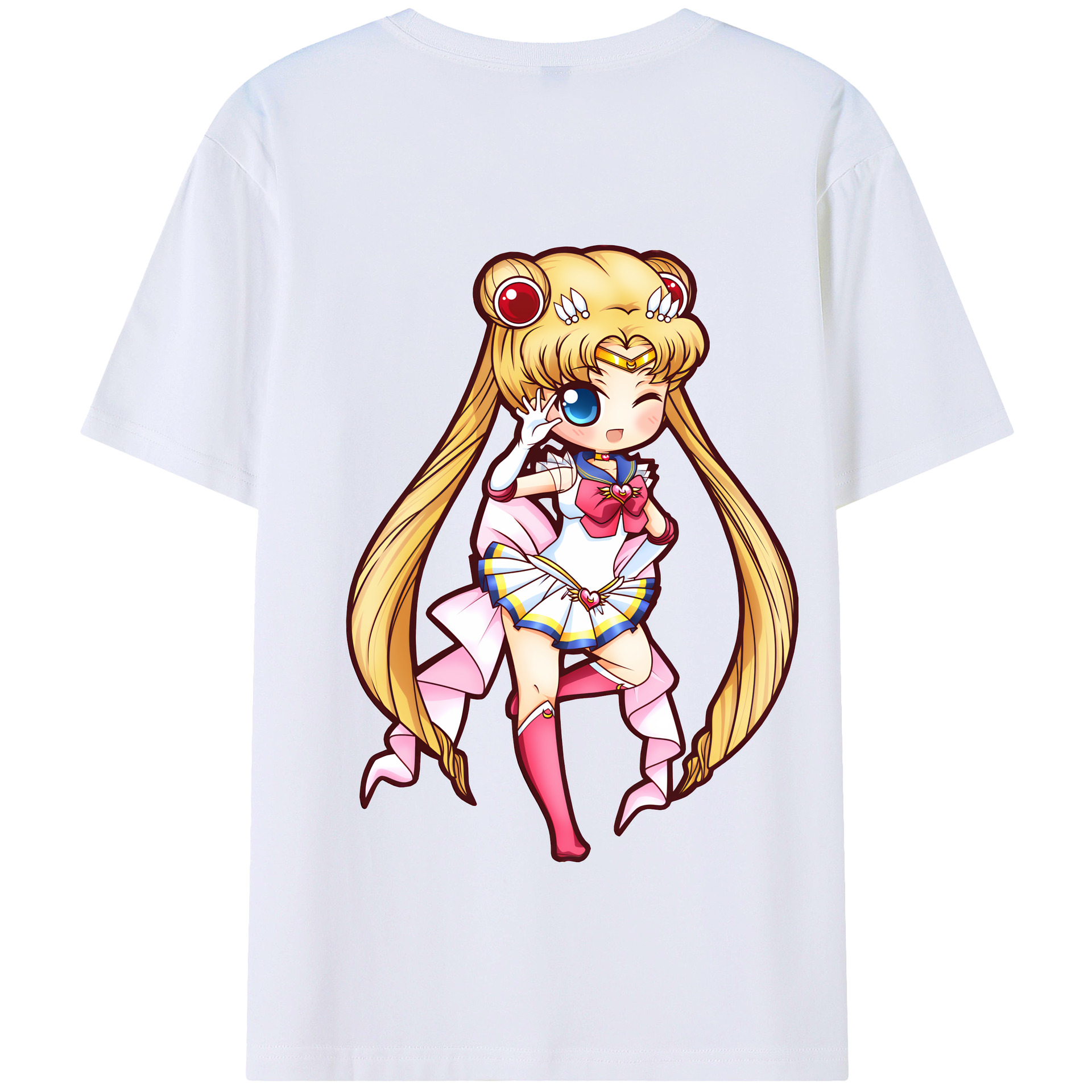 （画像用） 美少女戦士セーラームーン 月野 うさぎ つきの うさぎ Sailor Moon Tsukino Usagi 綿100％半袖Tシャツ（背面プリント）