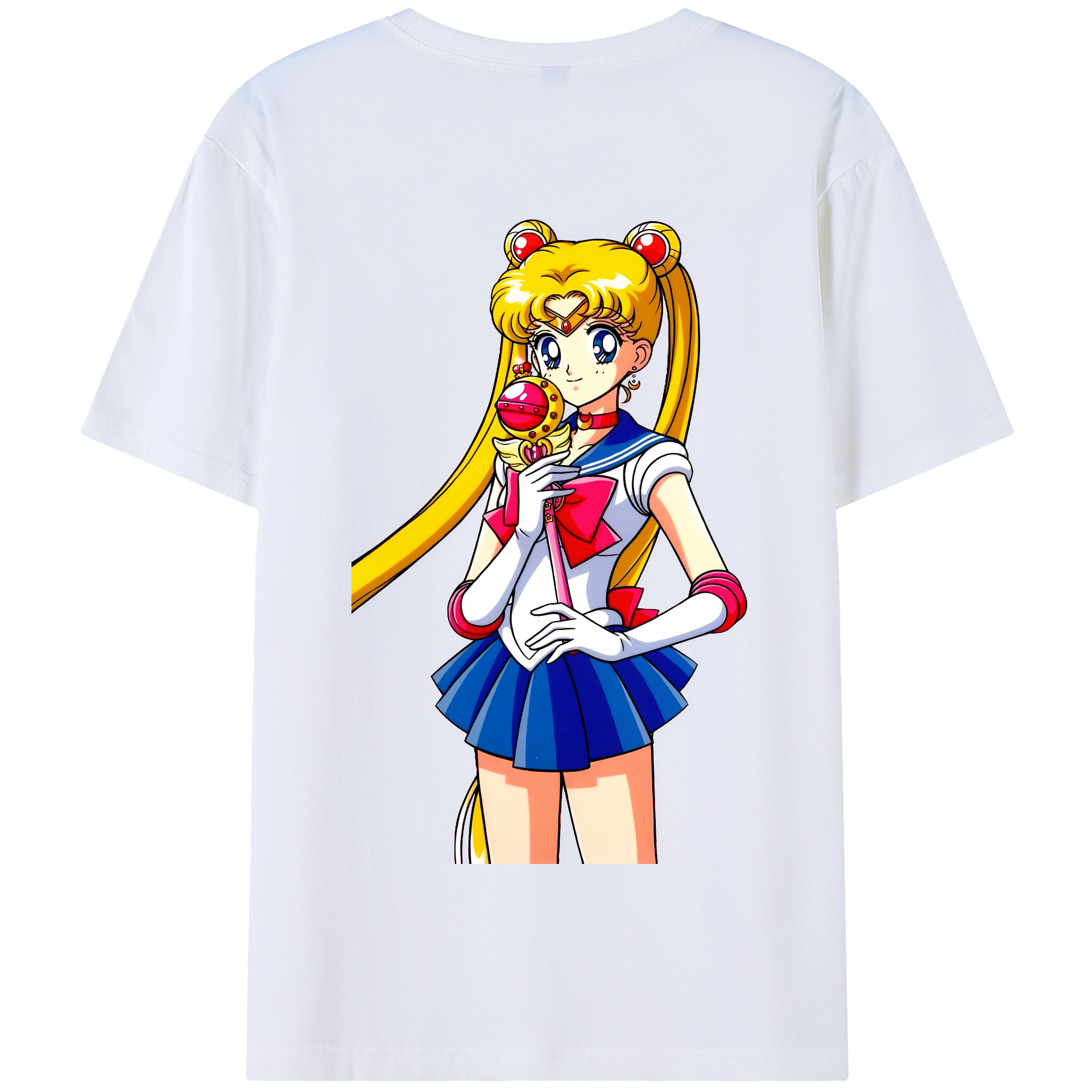 （画像用） 美少女戦士セーラームーン 月野 うさぎ つきの うさぎ Sailor Moon Tsukino Usagi 綿100％半袖Tシャツ（背面プリント）