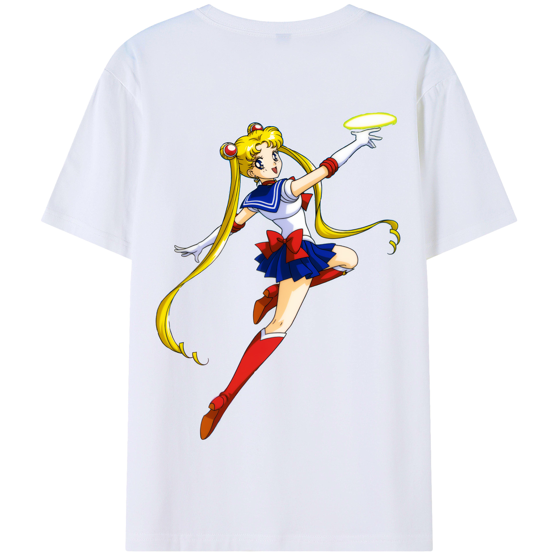 （画像用） 美少女戦士セーラームーン 月野 うさぎ つきの うさぎ Sailor Moon Tsukino Usagi 綿100％半袖Tシャツ（背面プリント）